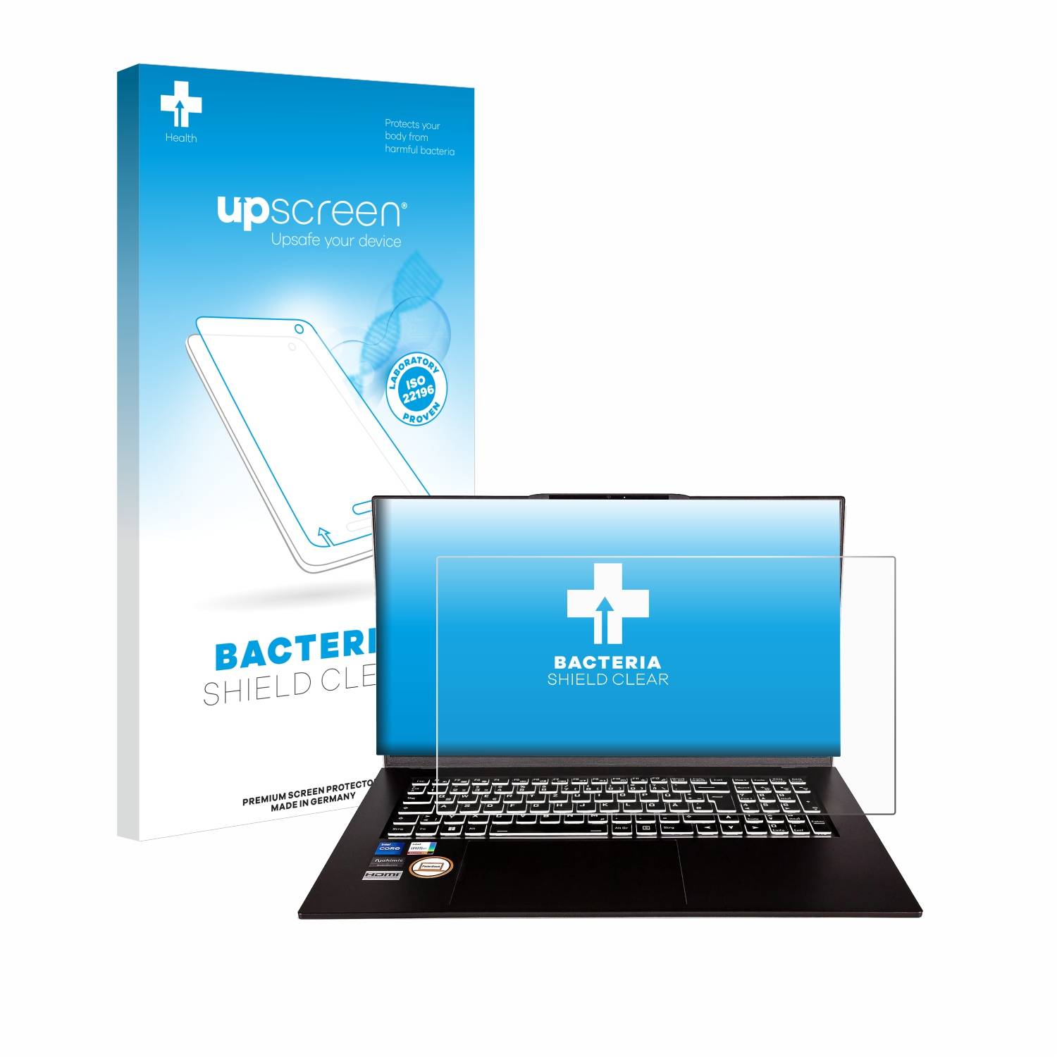 upscreen Bacteria Shield Schutzfolie für PaderBook Plus i57 - Antibakteriell