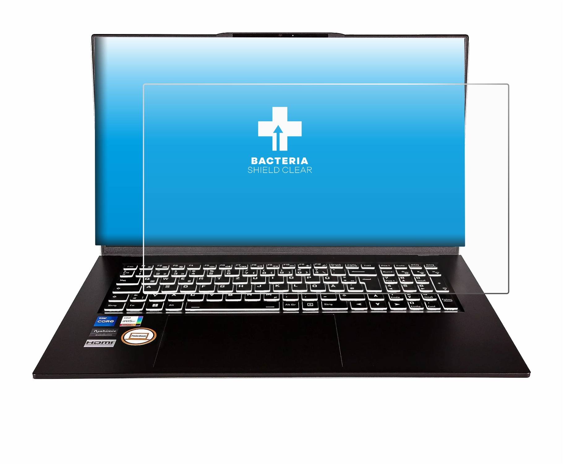 upscreen Bacteria Shield Schutzfolie für PaderBook Plus i57 - Antibakteriell