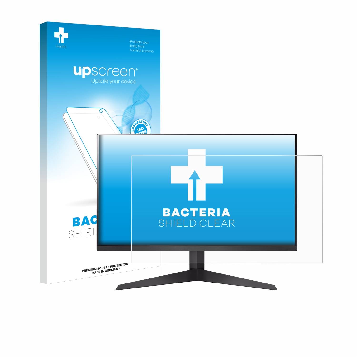 upscreen Bacteria Shield Schutzfolie für LG UltraGear 24GQ50F - Antibakteriell
