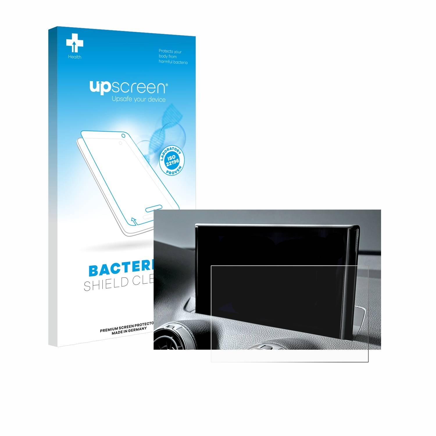 upscreen Bacteria Shield Schutzfolie für Audi Q2 Facelift 2024 - Antibakteriell