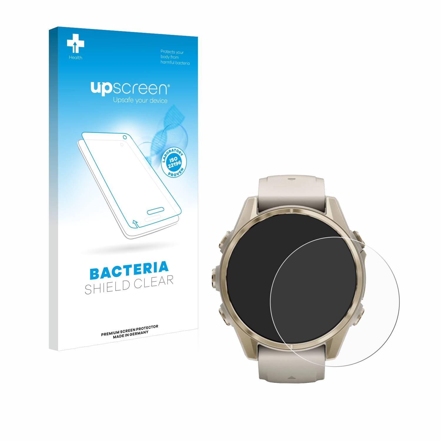 upscreen Bacteria Shield Schutzfolie für Garmin Fenix 8 (43 mm) - Antibakteriell