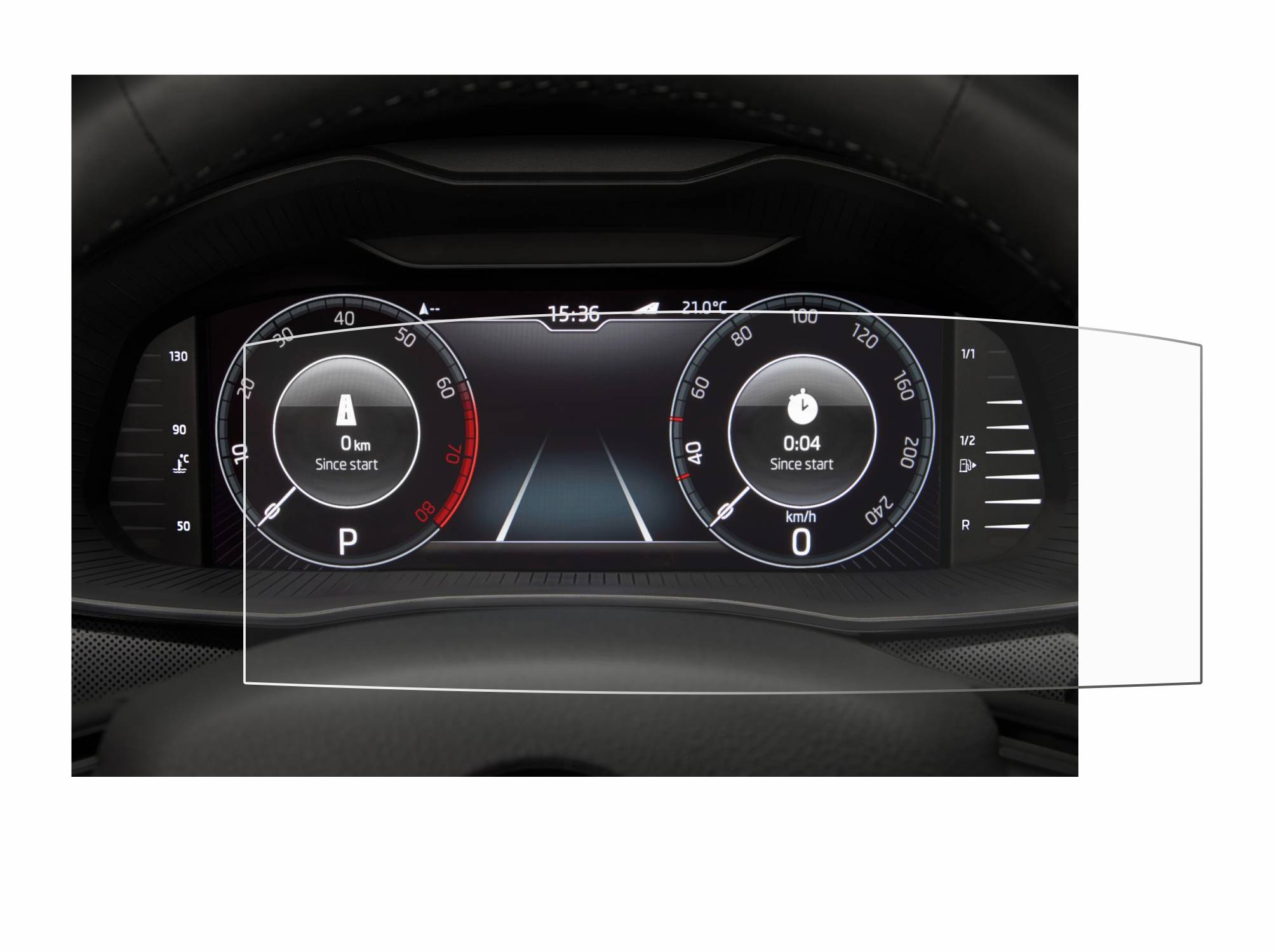 upscreen Scratch Shield Schutzfolie für Skoda Virtual Cockpit 10.25