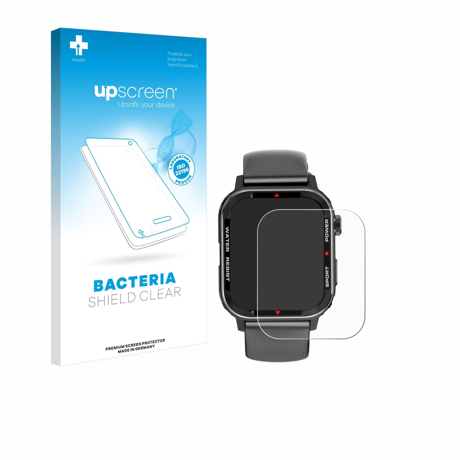 upscreen Bacteria Shield Schutzfolie für Manike G96 Smartwatch - Antibakteriell