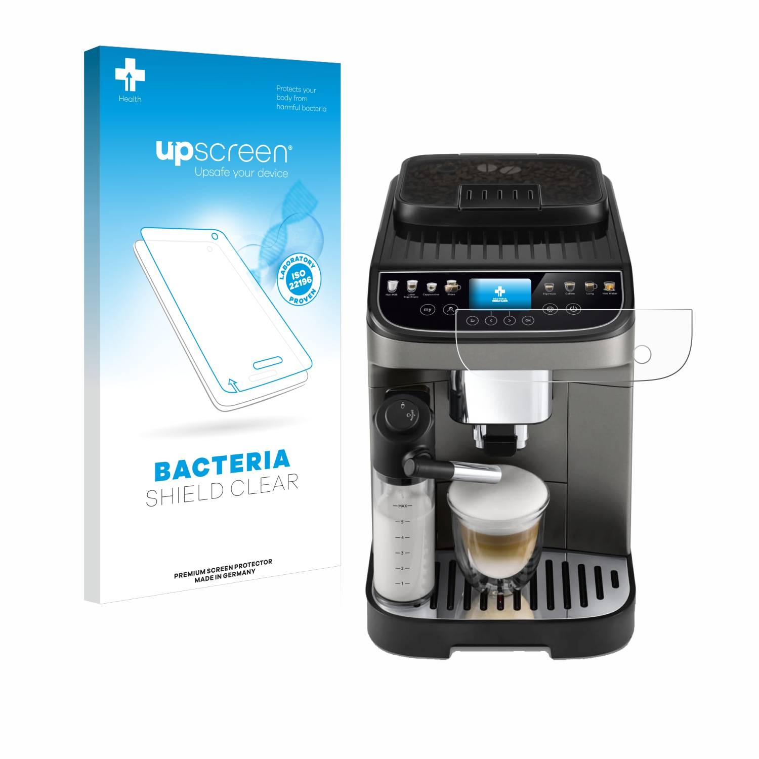 upscreen Bacteria Shield Schutzfolie für DeLonghi Magnifica Evo Next - Antibakteriell
