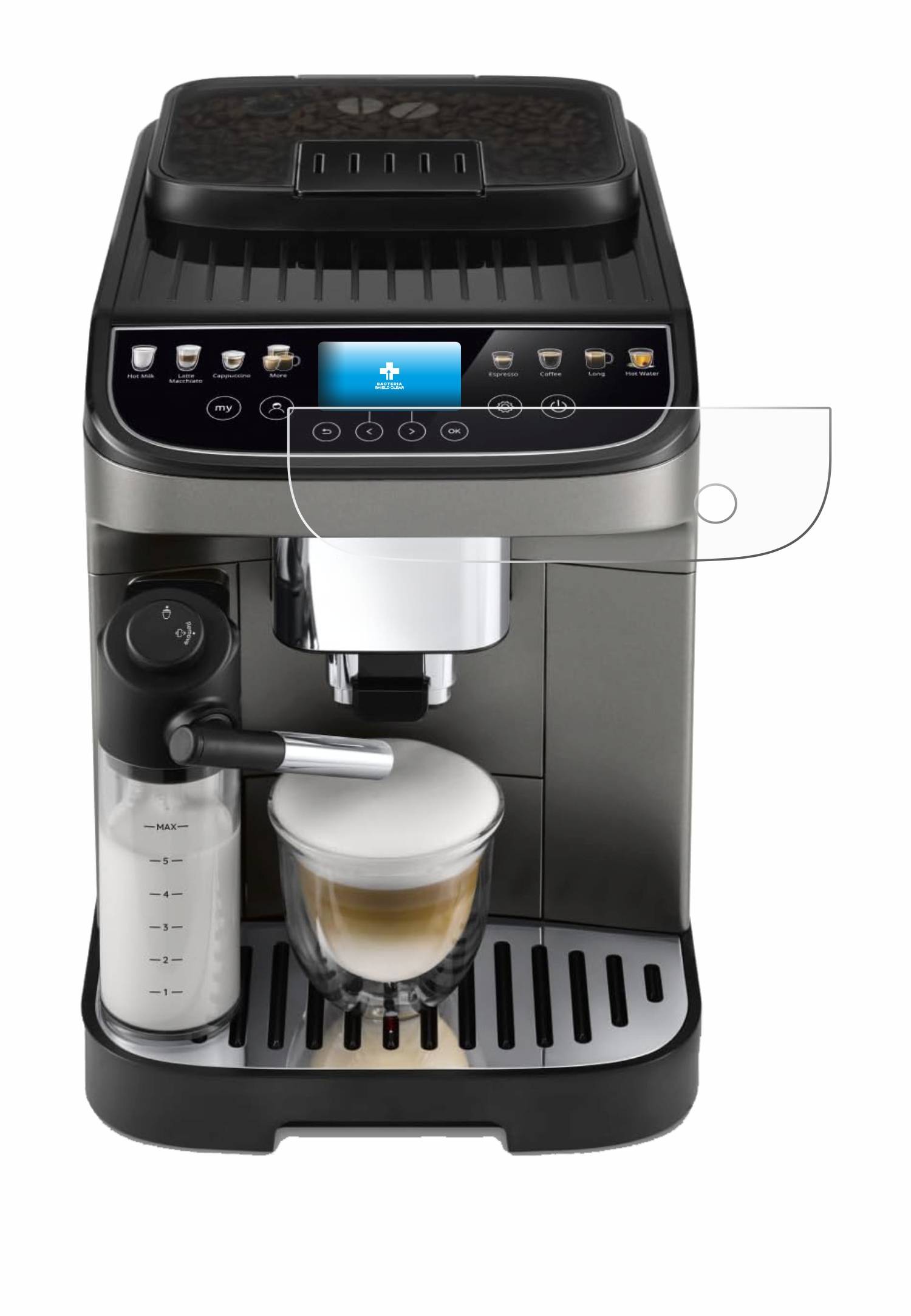 upscreen Bacteria Shield Schutzfolie für DeLonghi Magnifica Evo Next - Antibakteriell