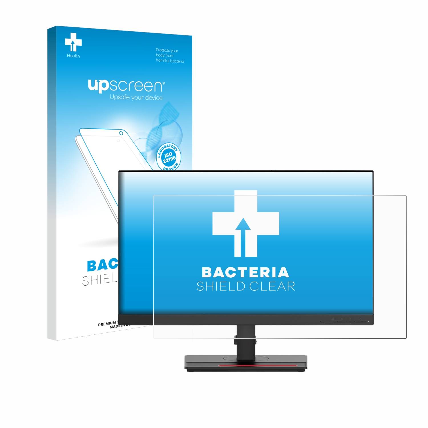 upscreen Bacteria Shield Schutzfolie für Lenovo ThinkVision T24i-30 23,8 - Antibakteriell