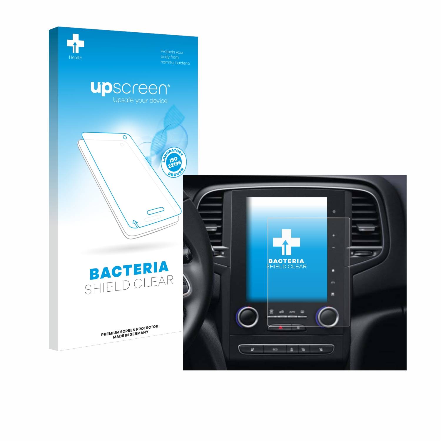 upscreen Bacteria Shield Schutzfolie für Renault Scenic IV RLINK-2 2018 - Antibakteriell