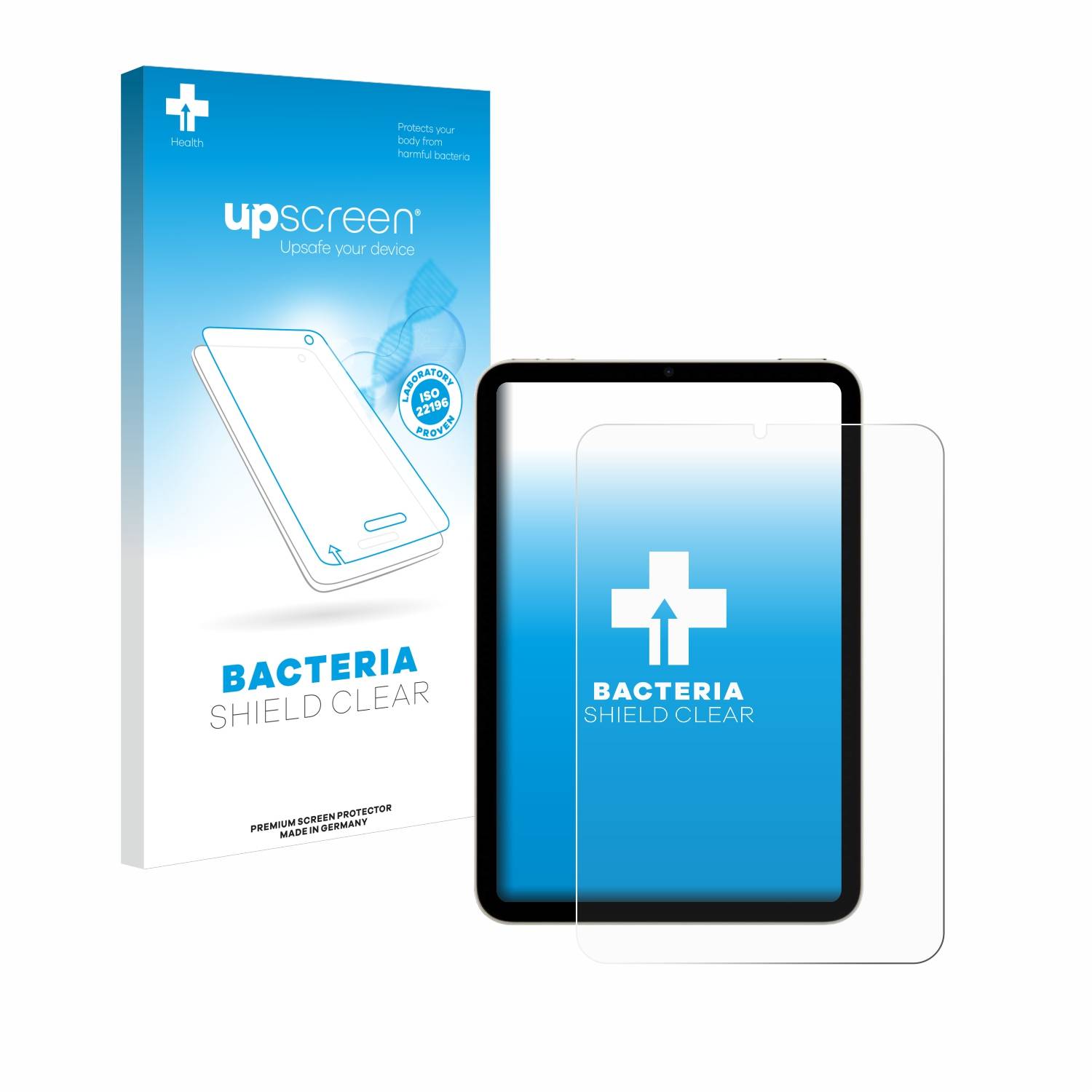 upscreen Bacteria Shield Schutzfolie für Apple iPad Mini 7 WiFi 2024 - Antibakteriell