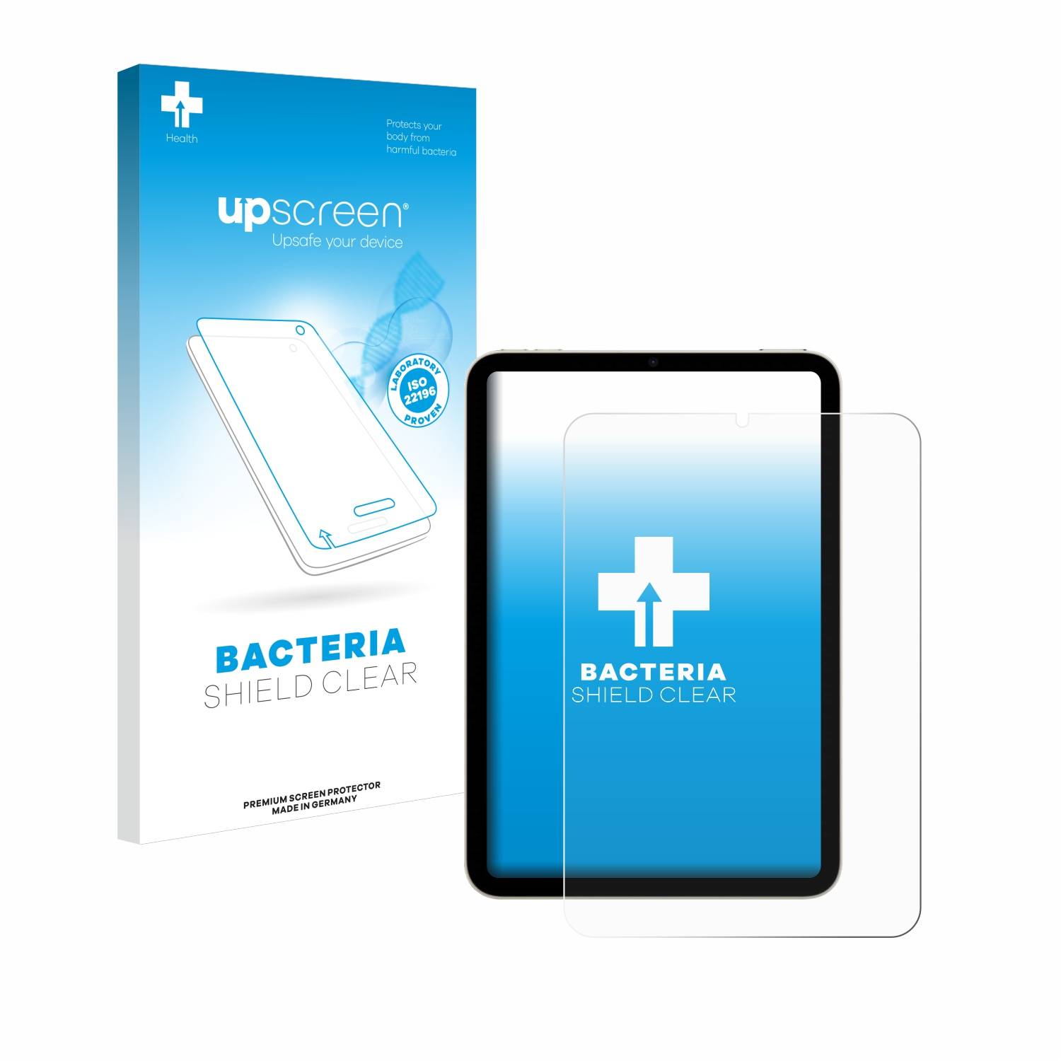 upscreen Bacteria Shield Schutzfolie für Apple iPad Mini 7 WiFi Cellular 2024 - Antibakteriell