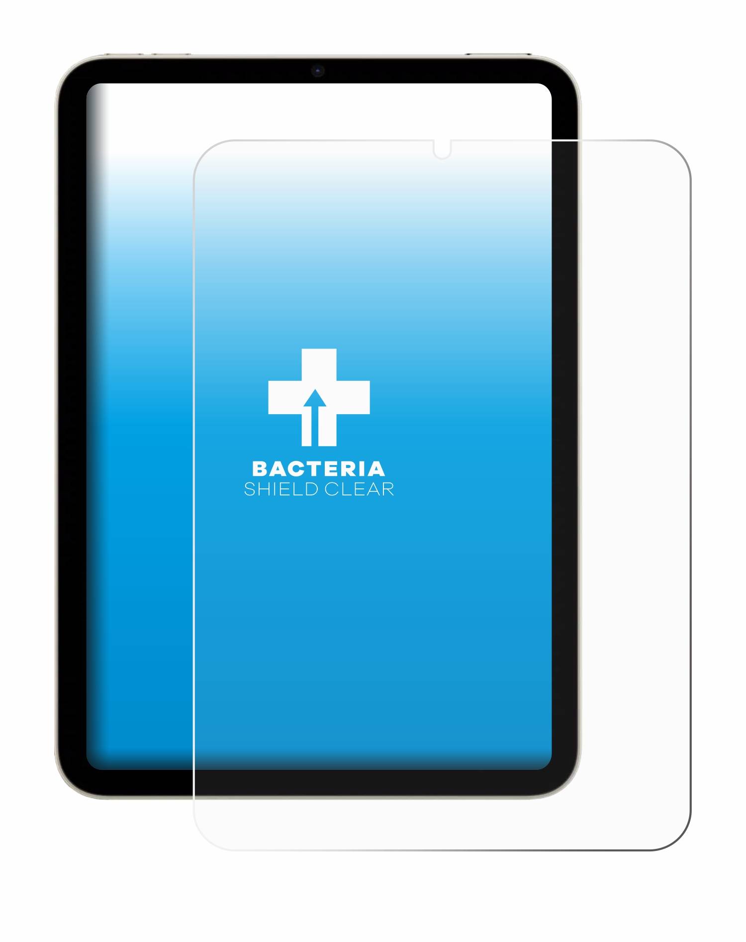 upscreen Bacteria Shield Schutzfolie für Apple iPad Mini 7 WiFi Cellular 2024 - Antibakteriell
