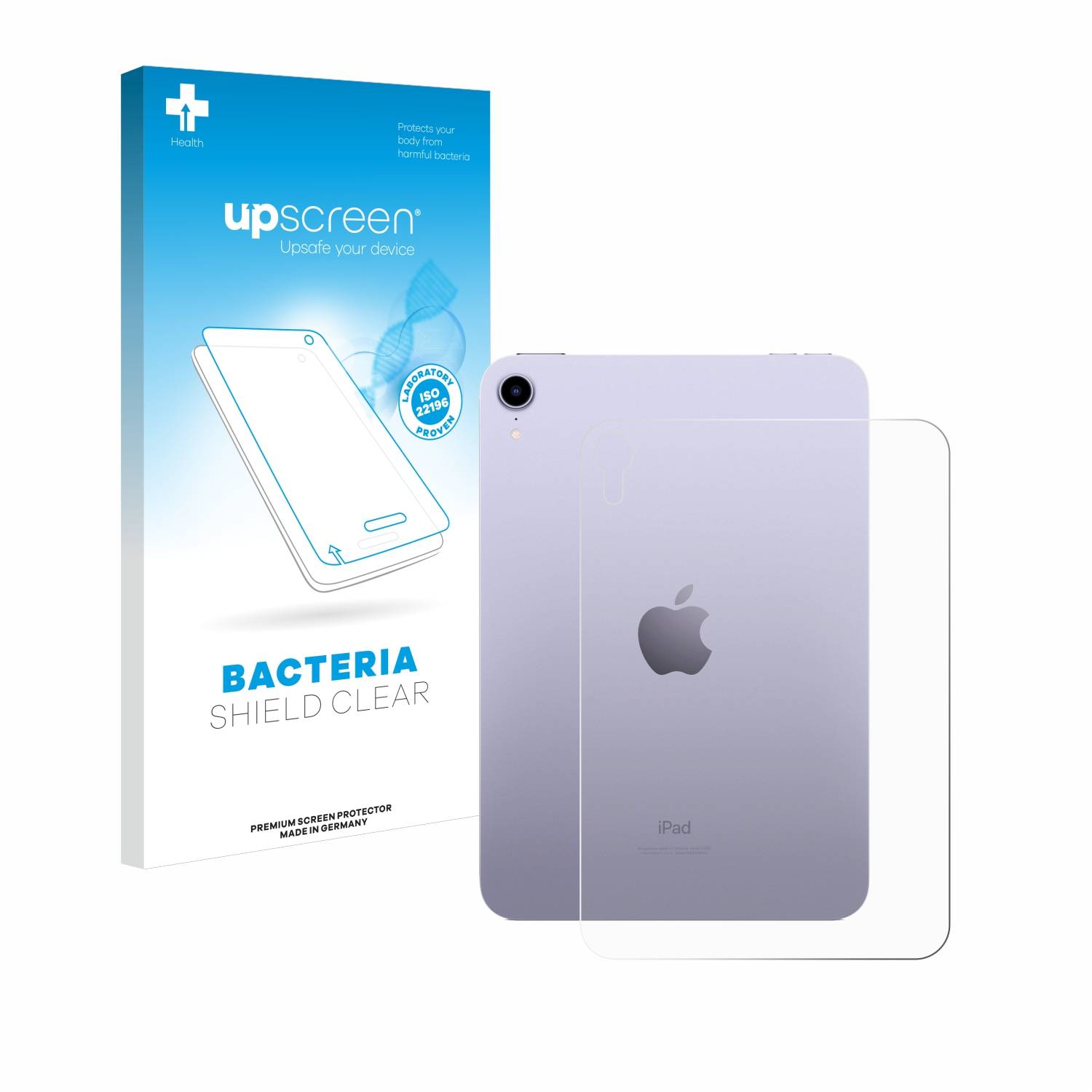 upscreen Bacteria Shield Schutzfolie für Apple iPad Mini 7 WiFi Cellular 2024 (Rückseite) - Antibakteriell