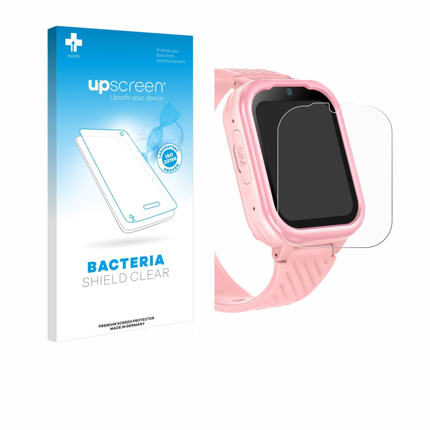 upscreen Bacteria Shield Schutzfolie für Yuede Kids Smartwatch 1.83 - Antibakteriell