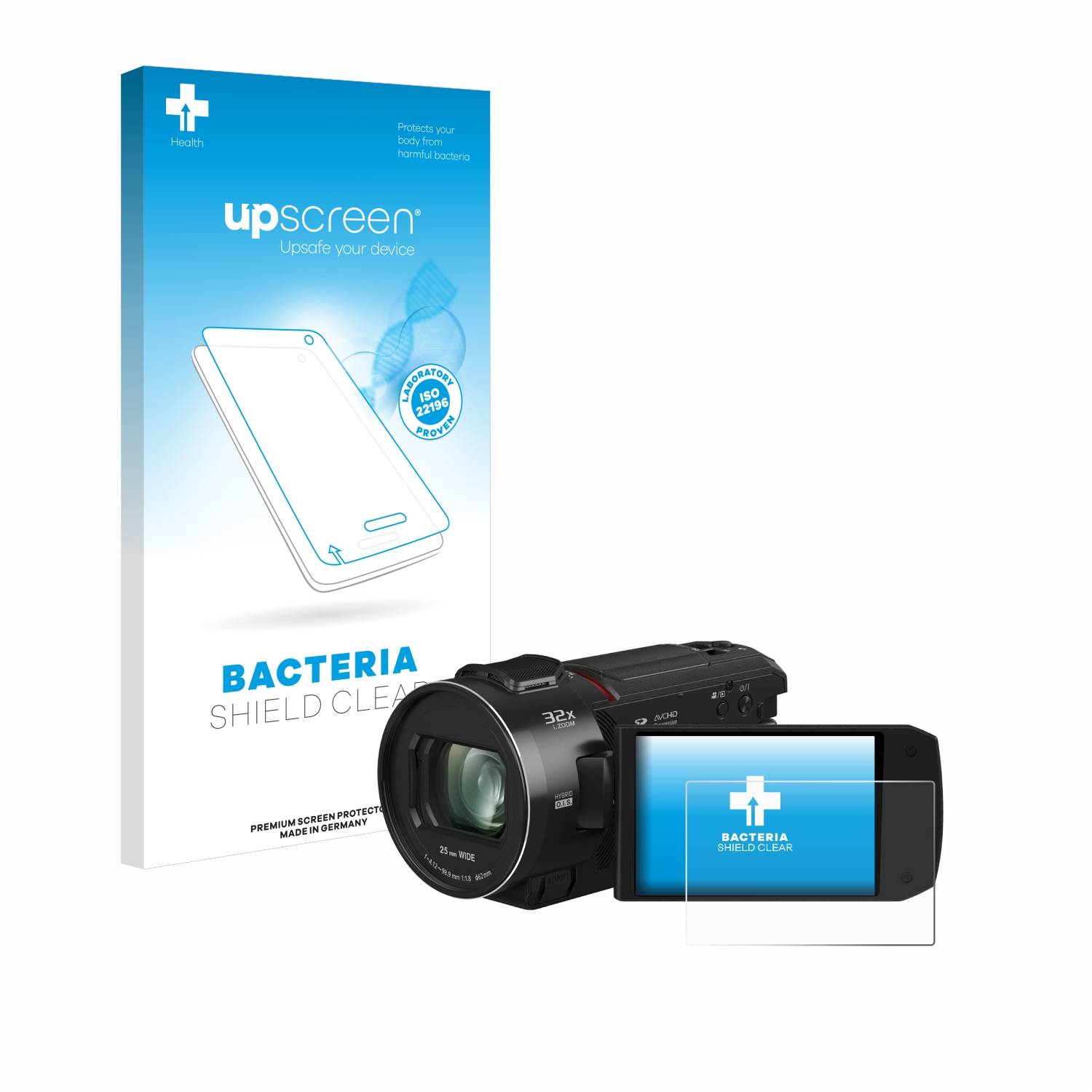 upscreen Bacteria Shield Schutzfolie für Panasonic HC-VX3 - Antibakteriell