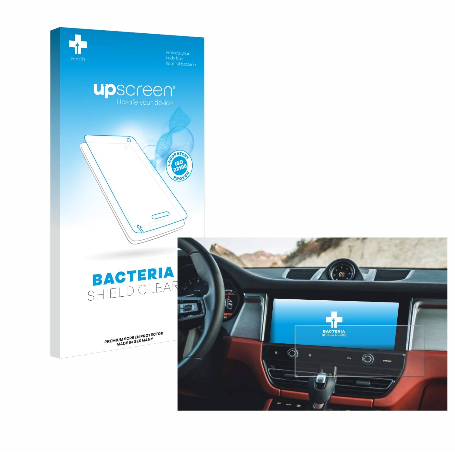 upscreen Bacteria Shield Schutzfolie für Porsche Macan 2023 - Antibakteriell