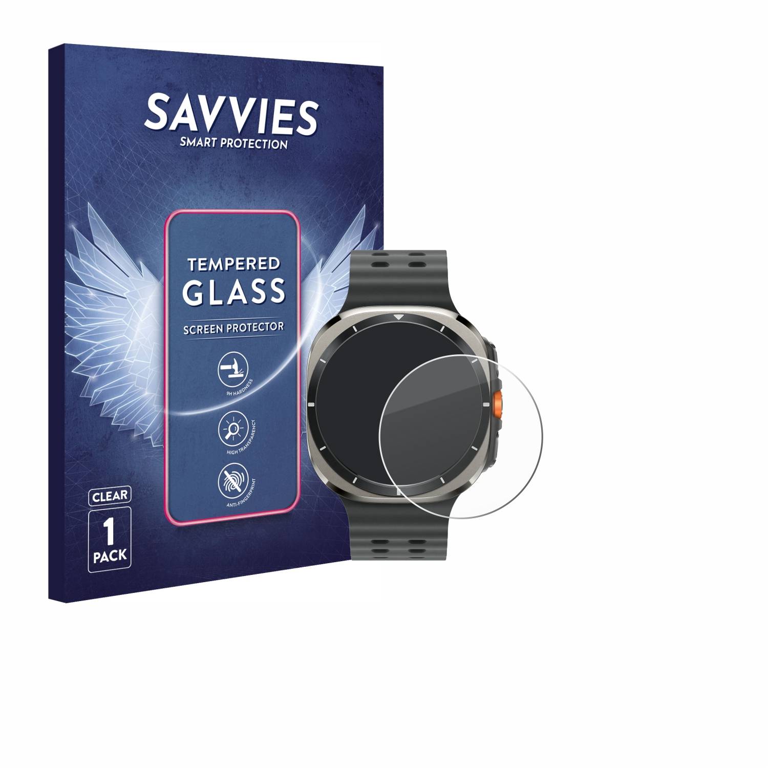 Savvies Clear Panzerglas für Samsung Galaxy Watch Ultra (47 mm)