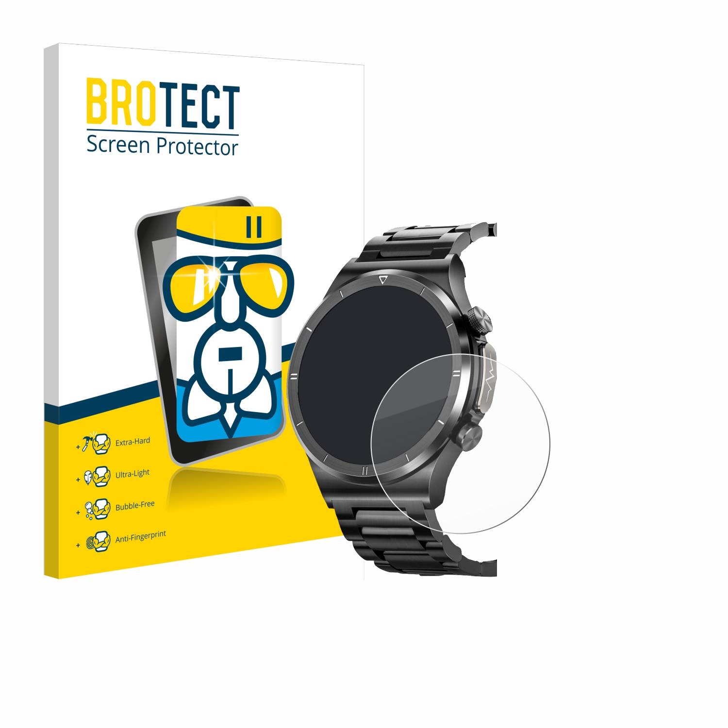 BROTECT AirGlass Glas Panzer-Folie für Powerwill Smartwatch 1.39 - Schutzglas