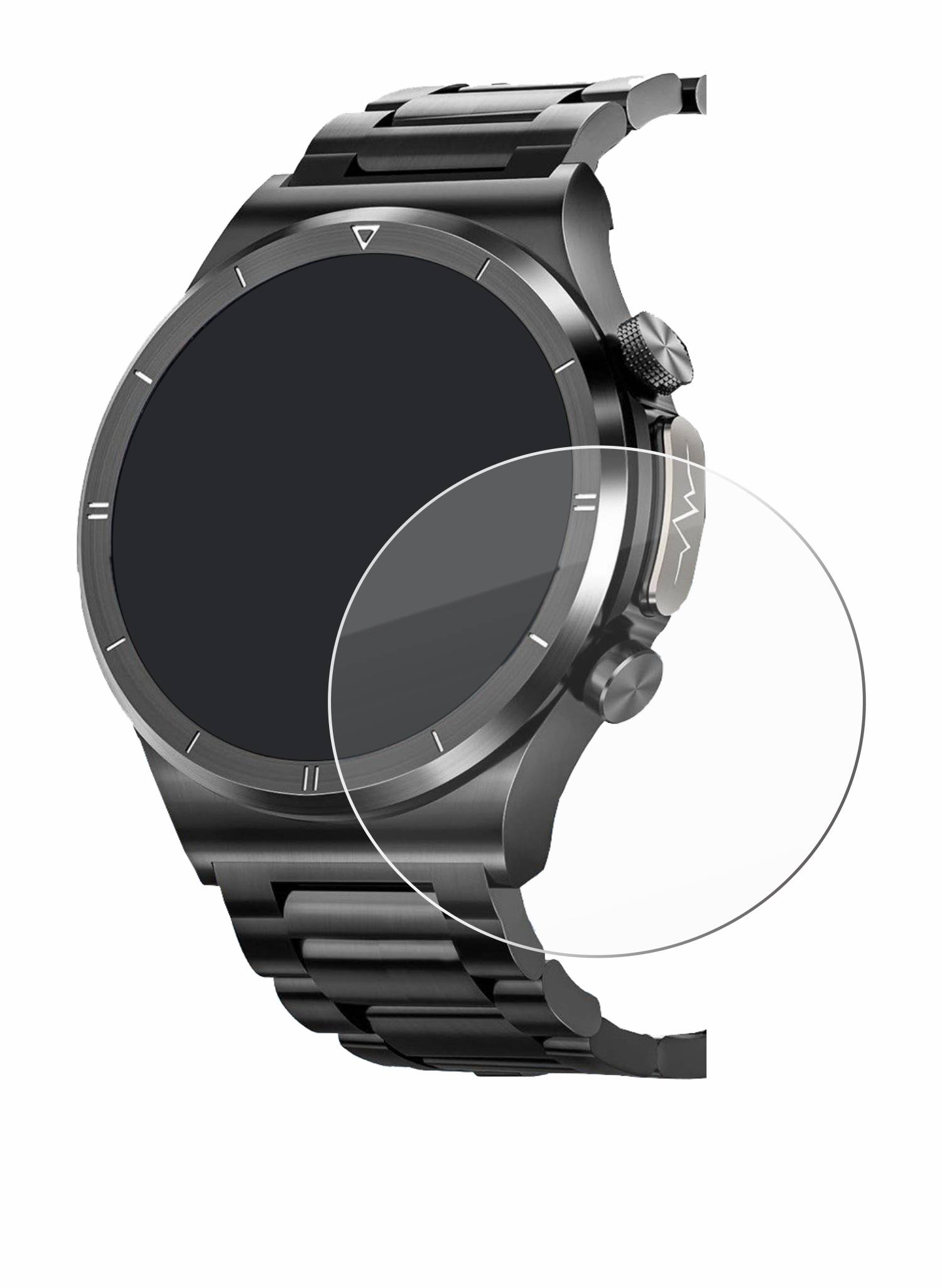 BROTECT AirGlass Glas Panzer-Folie für Powerwill Smartwatch 1.39 - Schutzglas