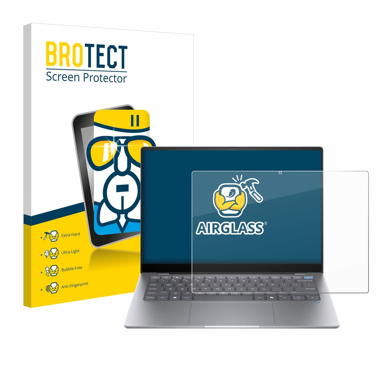 BROTECT AirGlass Glas Panzer-Folie für HP OmniBook X AI PC 14 - Schutzglas