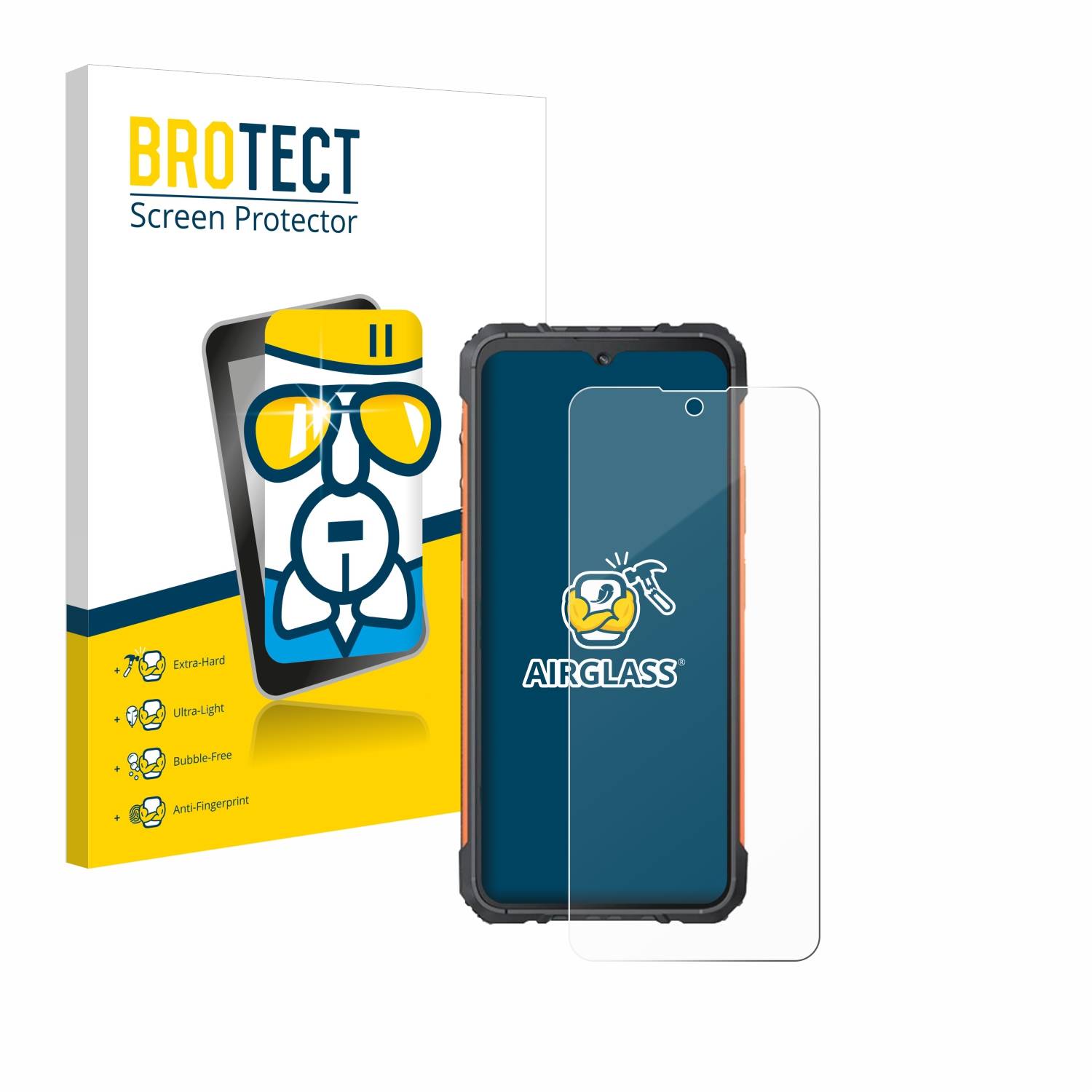BROTECT AirGlass Glas Panzer-Folie für Cubot KingKong Ace3 - Schutzglas