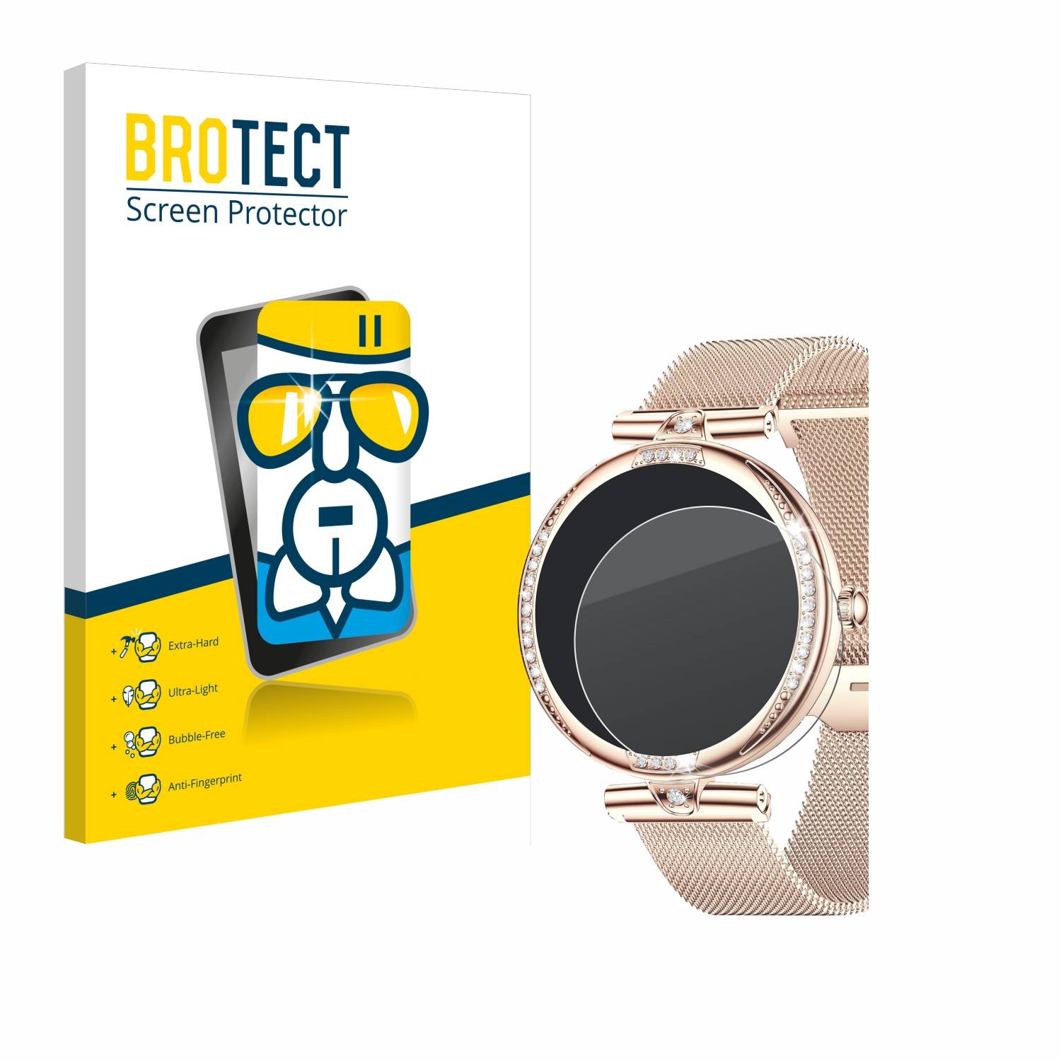 BROTECT AirGlass Glas Panzer-Folie für Shepatio Smartwatch 1.19 - Schutzglas