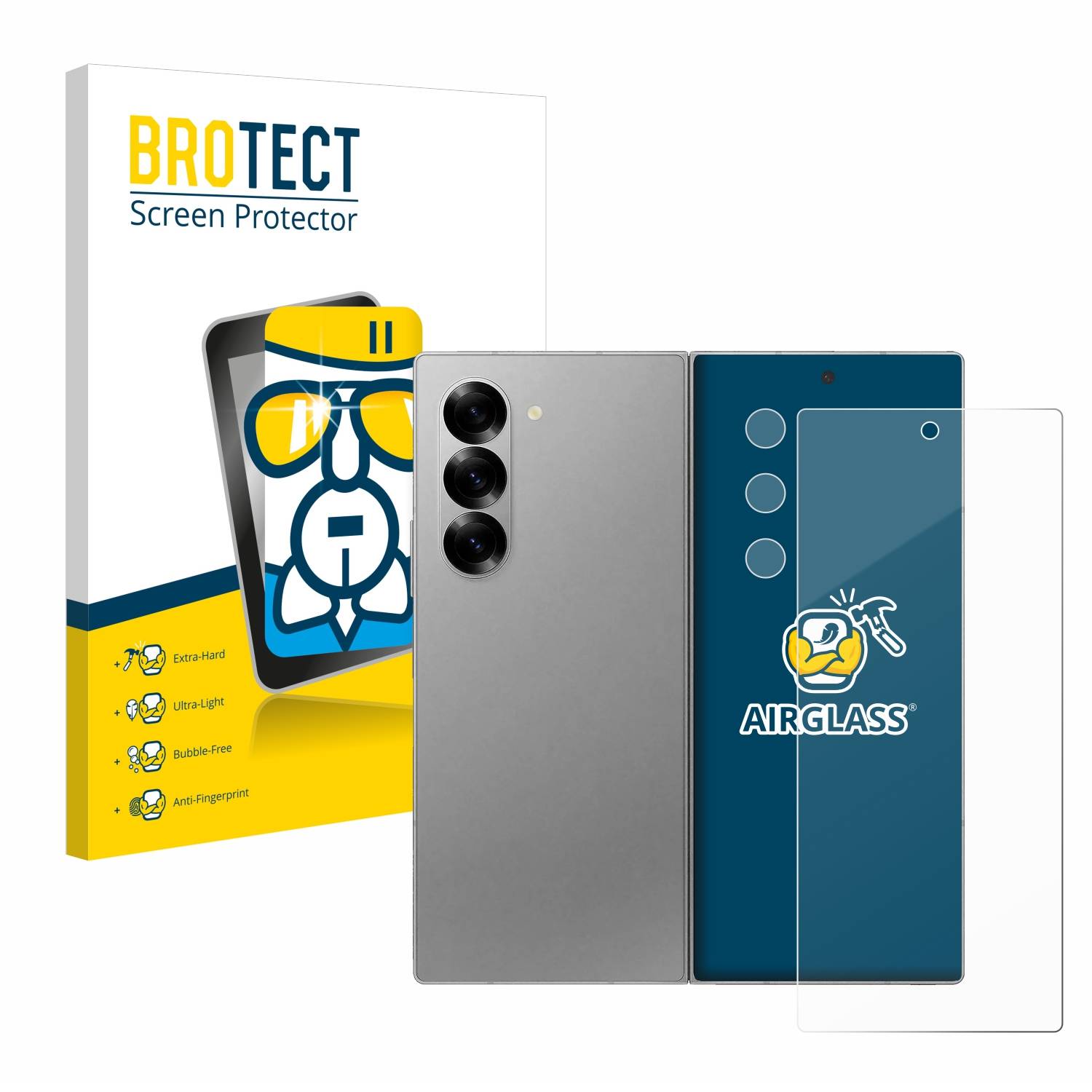 BROTECT AirGlass Glas Panzer-Folie für Samsung Galaxy Z Fold 6 5G (Display+Kamera) - Schutzglas