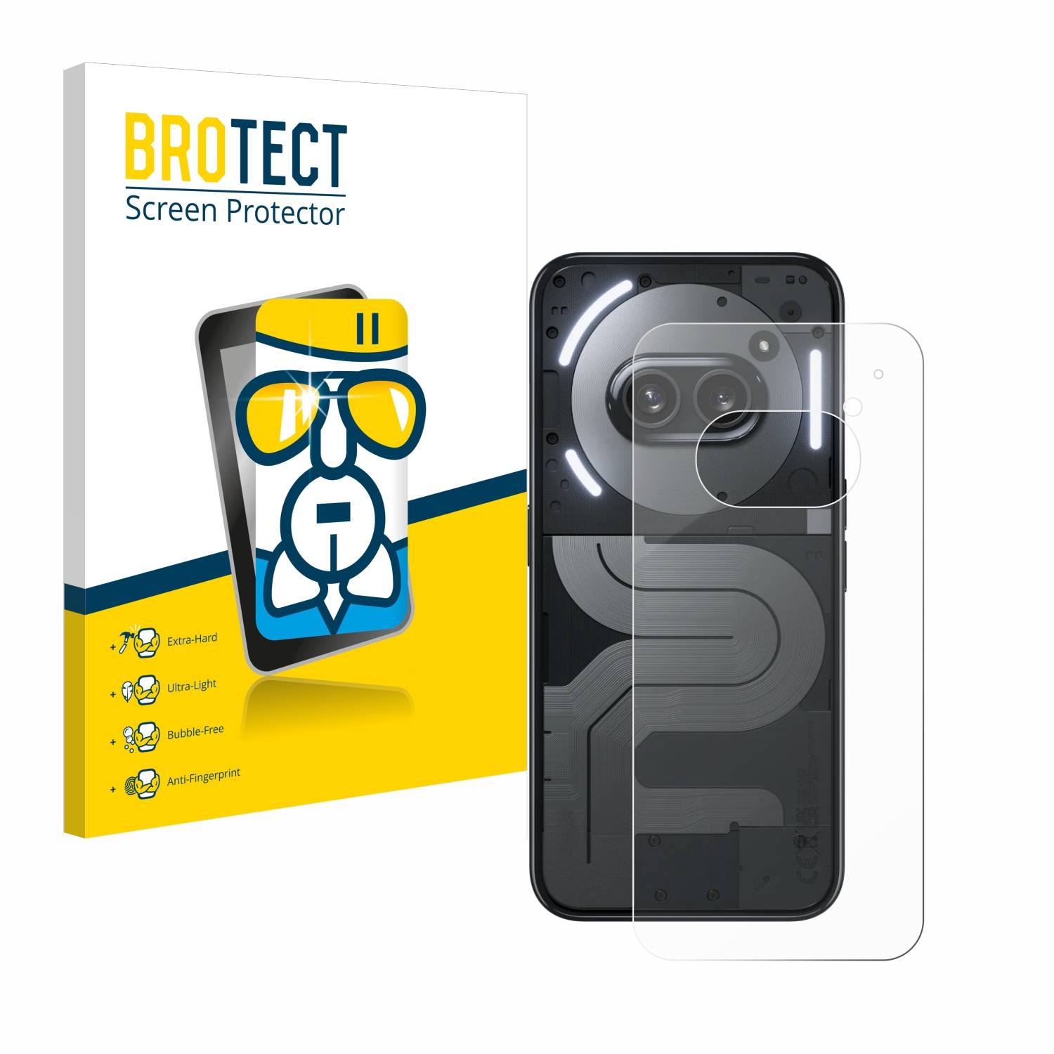 BROTECT AirGlass Glas Panzer-Folie für Nothing Phone (2a) Plus (Rückseite) - Schutzglas