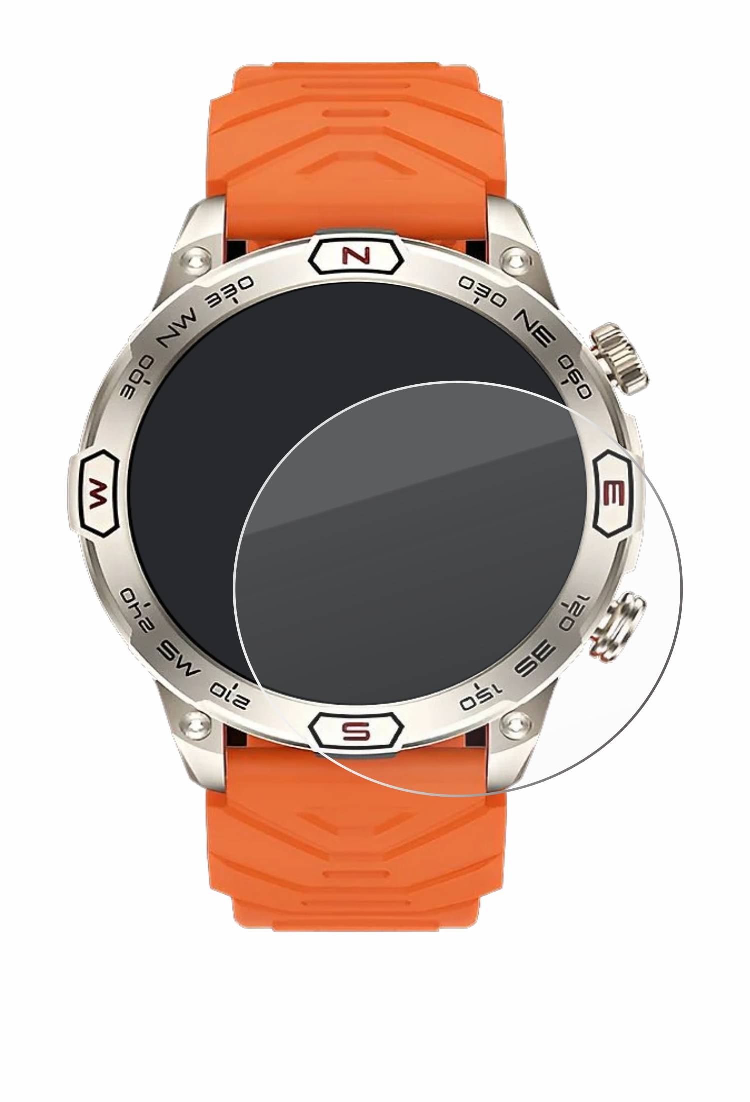 BROTECT AirGlass Glas Panzer-Folie für Bytelike Smartwatch 1.43 - Schutzglas
