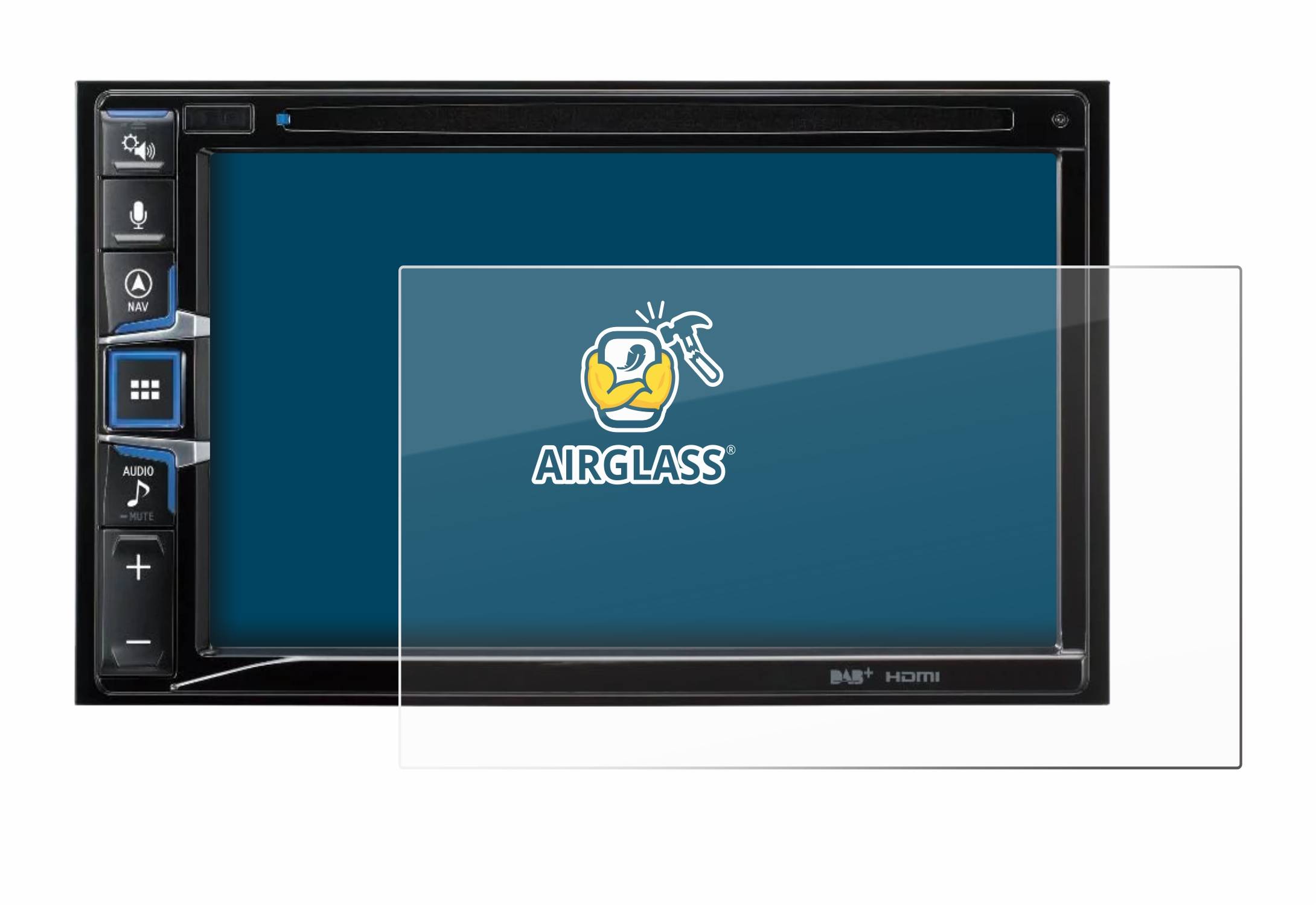 BROTECT AirGlass Glas Panzer-Folie für Alpine INE-W611D - Schutzglas