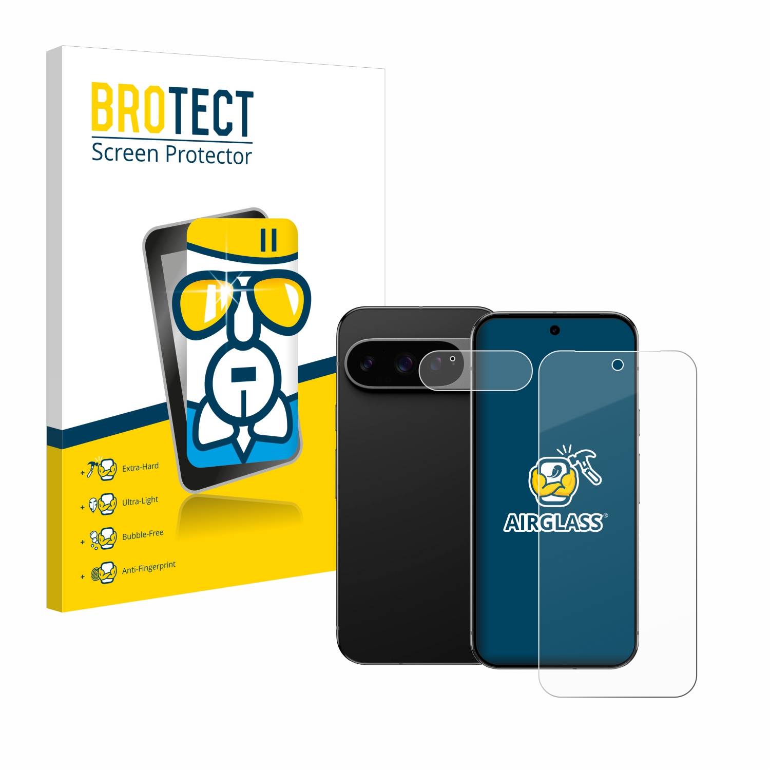 BROTECT AirGlass Glas Panzer-Folie für Google Pixel 9 Pro XL (Display+Kamera) - Schutzglas