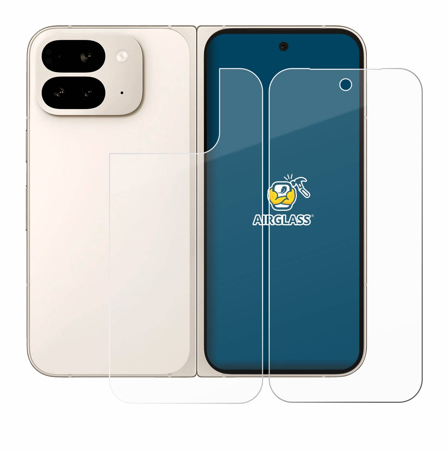 BROTECT AirGlass Glas Panzer-Folie für Google Pixel 9 Pro Fold (Display+Rückseite) - Schutzglas