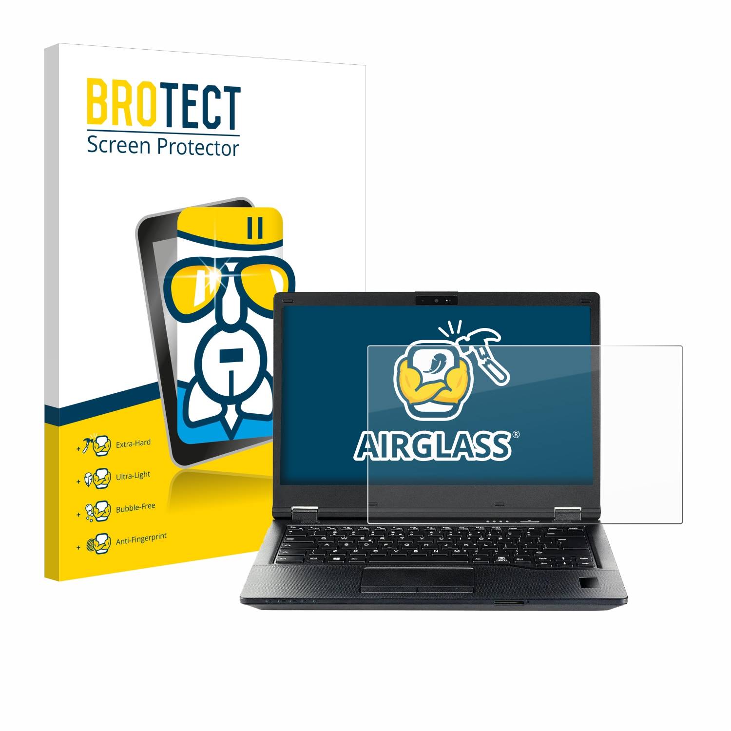 BROTECT AirGlass Glas Panzer-Folie für Fujitsu Lifebook E549 - Schutzglas