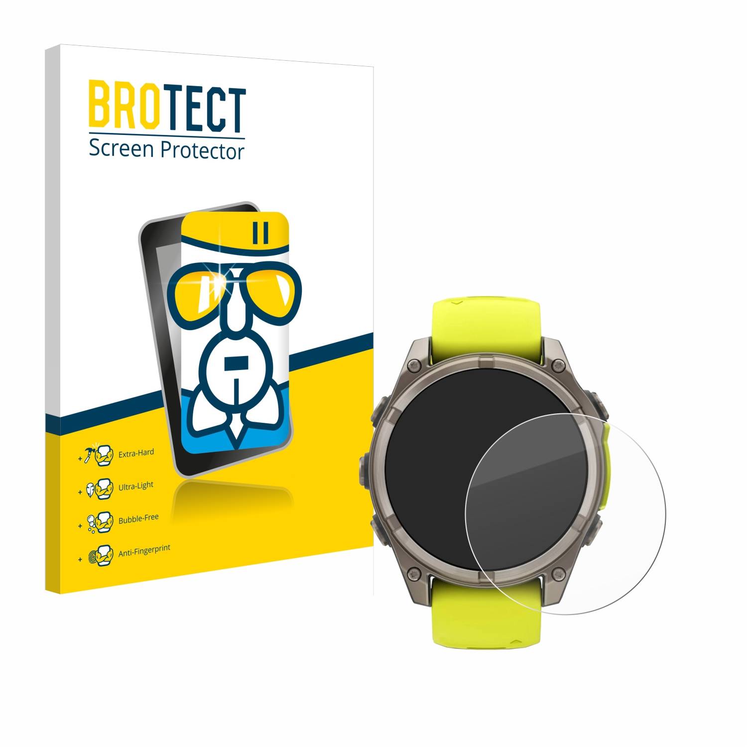 BROTECT AirGlass Glas Panzer-Folie für Garmin Fenix 8 Solar (47 mm) - Schutzglas