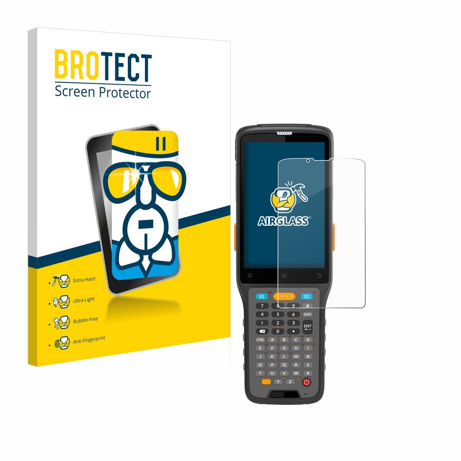 BROTECT AirGlass Glas Panzer-Folie für Newland N7 Cachalot Pro - Schutzglas