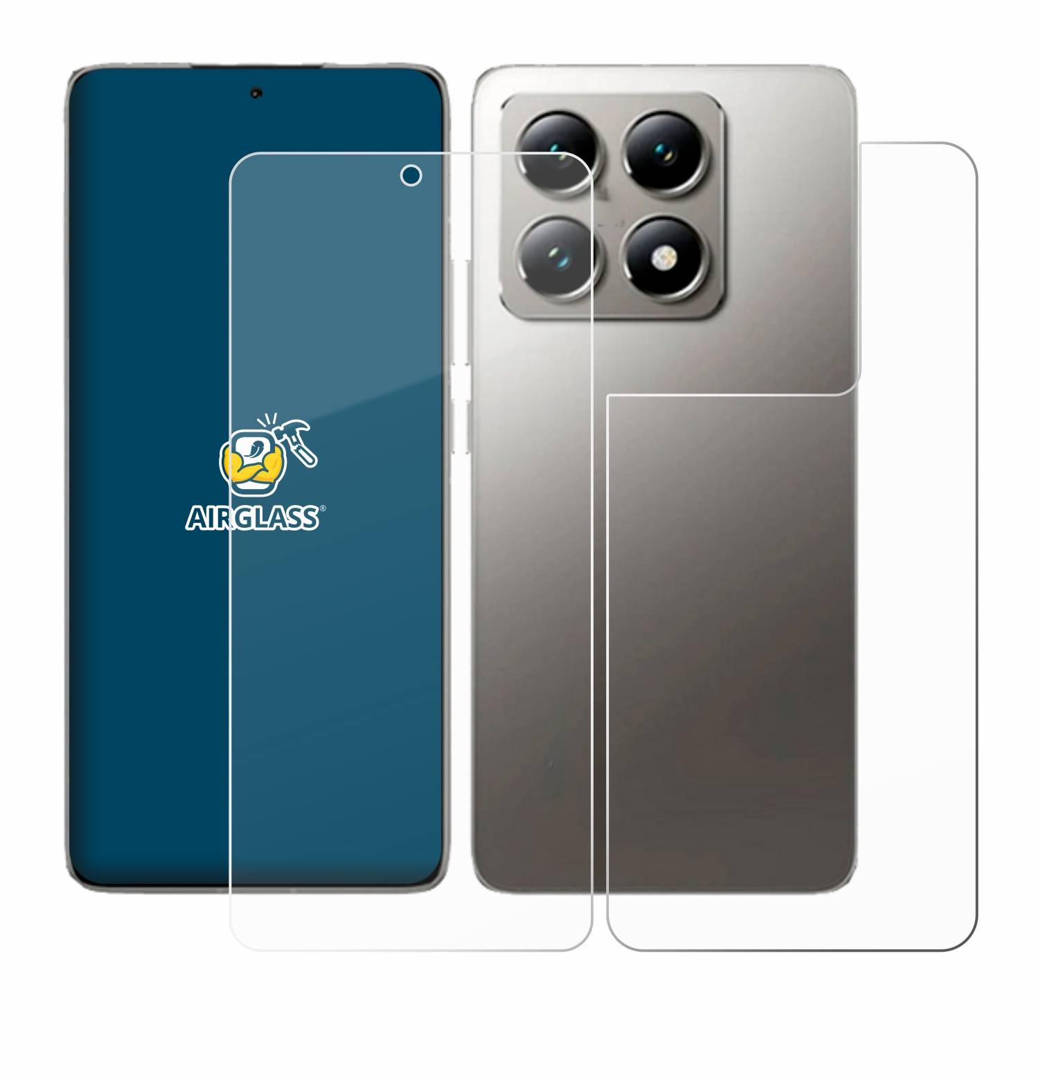 BROTECT AirGlass Glas Panzer-Folie für Xiaomi 14T Pro (Display+Rückseite) - Schutzglas
