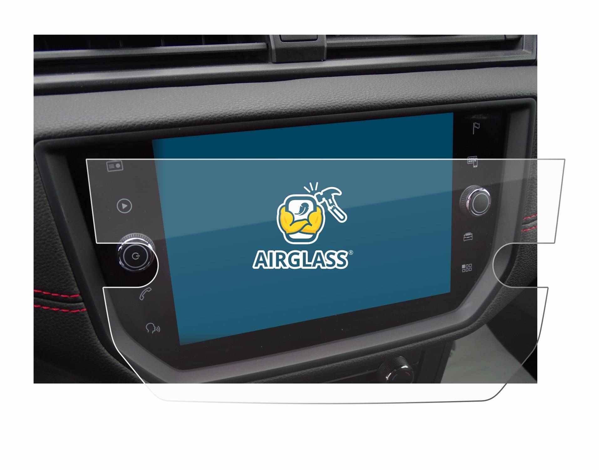 BROTECT AirGlass Glas Panzer-Folie für Seat Arona FR Stereo BJ 2019 - Schutzglas