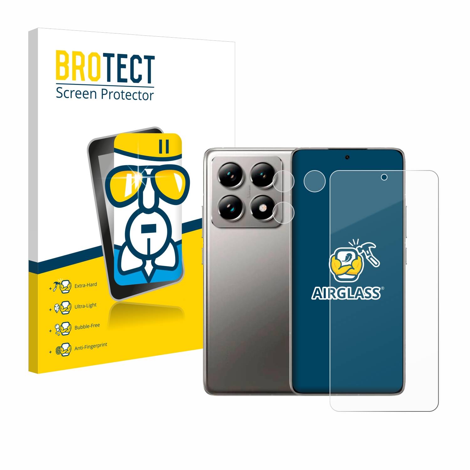BROTECT AirGlass Glas Panzer-Folie für Xiaomi 14T (Display+Kamera) - Schutzglas