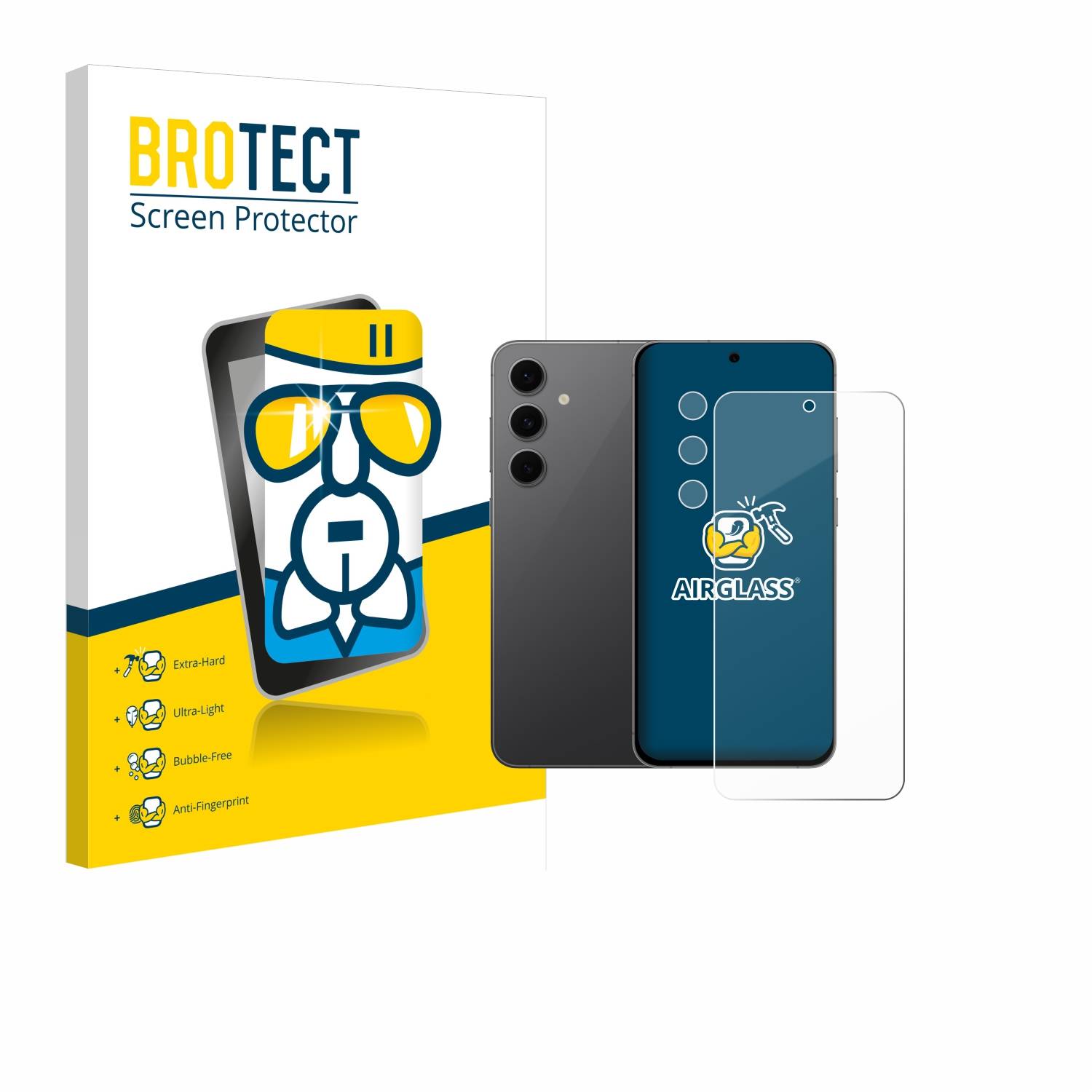 BROTECT AirGlass Glas Panzer-Folie für Samsung Galaxy S24 FE (Display+Kamera) - Schutzglas