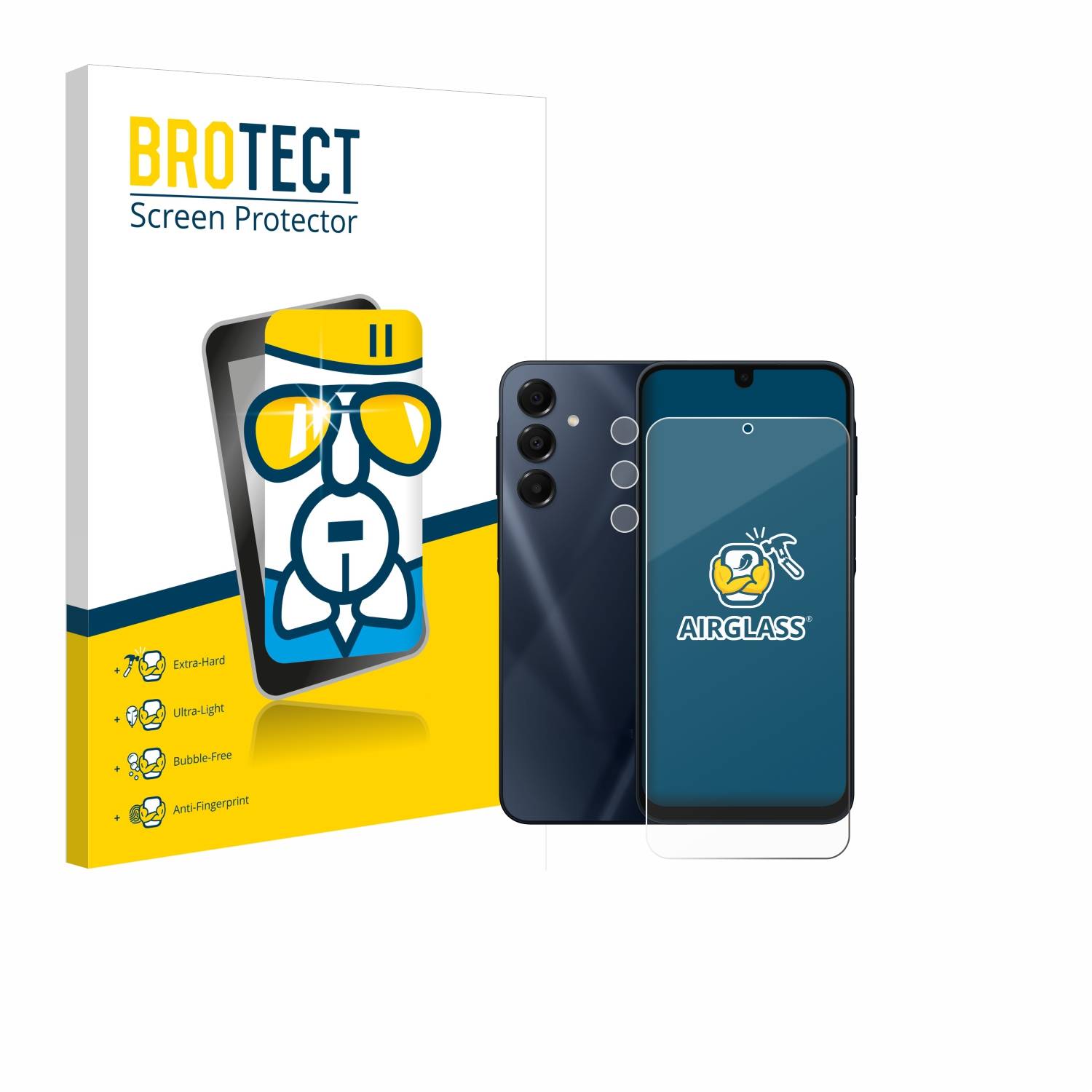 BROTECT AirGlass Glas Panzer-Folie für Samsung Galaxy A16 5G (Display+Kamera) - Schutzglas