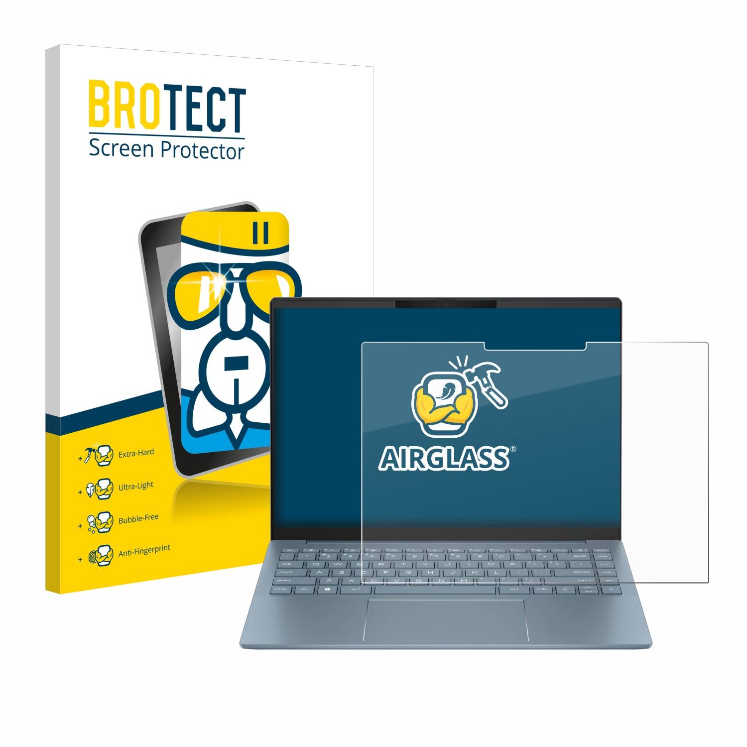 BROTECT AirGlass Glas Panzer-Folie für HP Pavilion Plus14-ey - Schutzglas