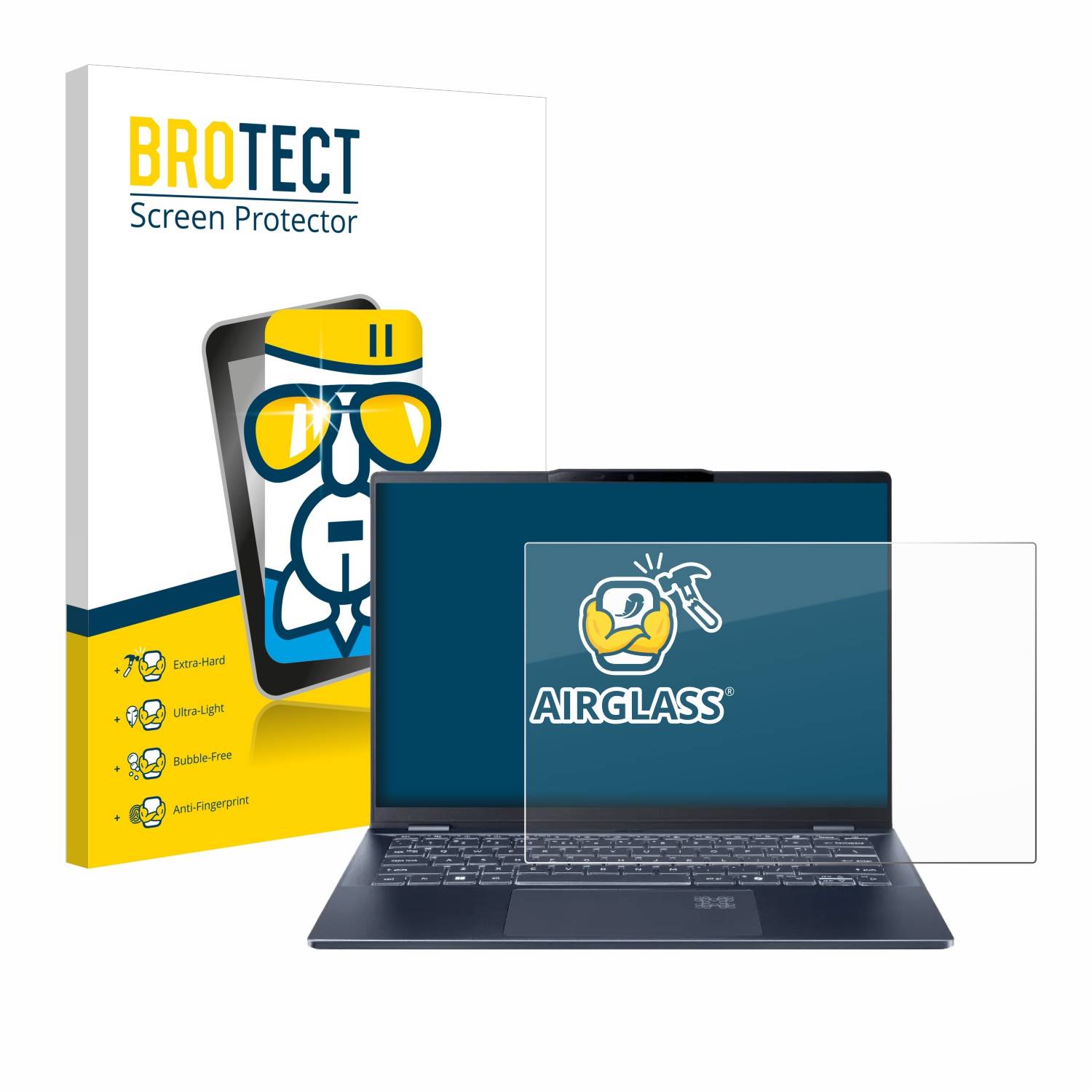 BROTECT AirGlass Glas Panzer-Folie für Acer Swift 14 AI OLED SF14-51 - Schutzglas