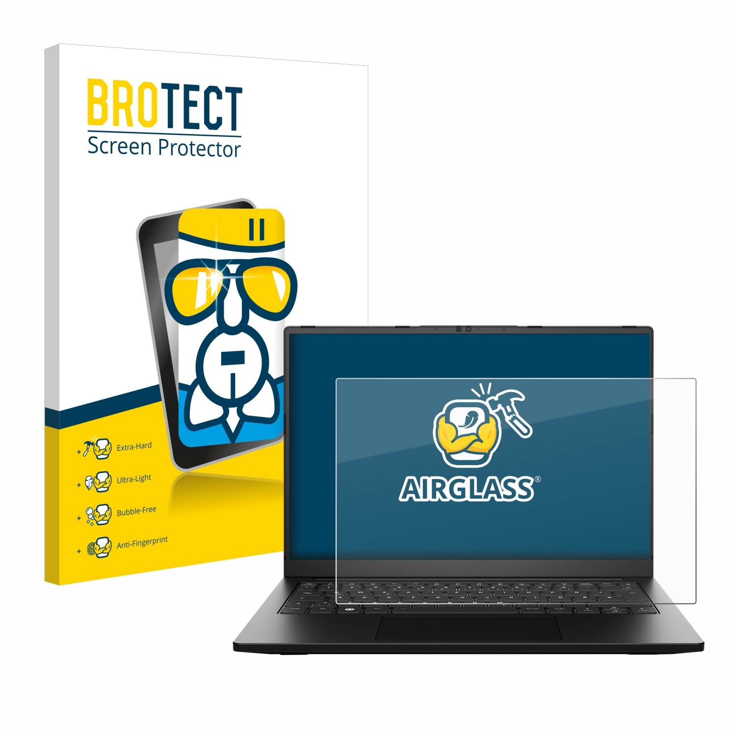 BROTECT AirGlass Glas Panzer-Folie für Tuxedo Pulse 14 Gen 3 - Schutzglas