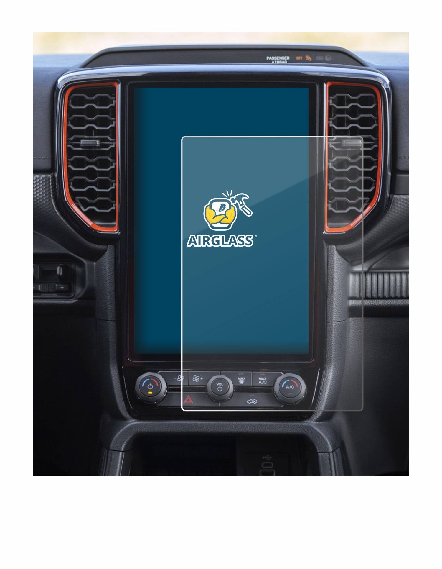 BROTECT AirGlass Glas Panzer-Folie für Ford Ranger XLT (2024) - Schutzglas