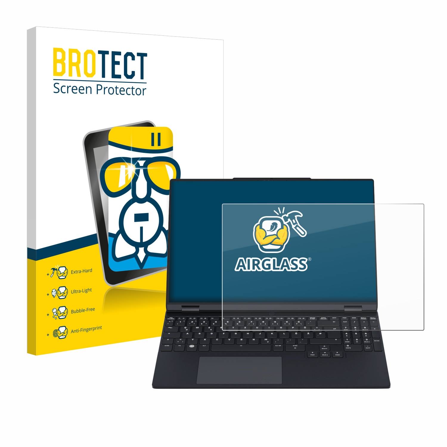 BROTECT AirGlass Glas Panzer-Folie für Tuxedo InfinityBook Pro 15 Gen 9 - Schutzglas