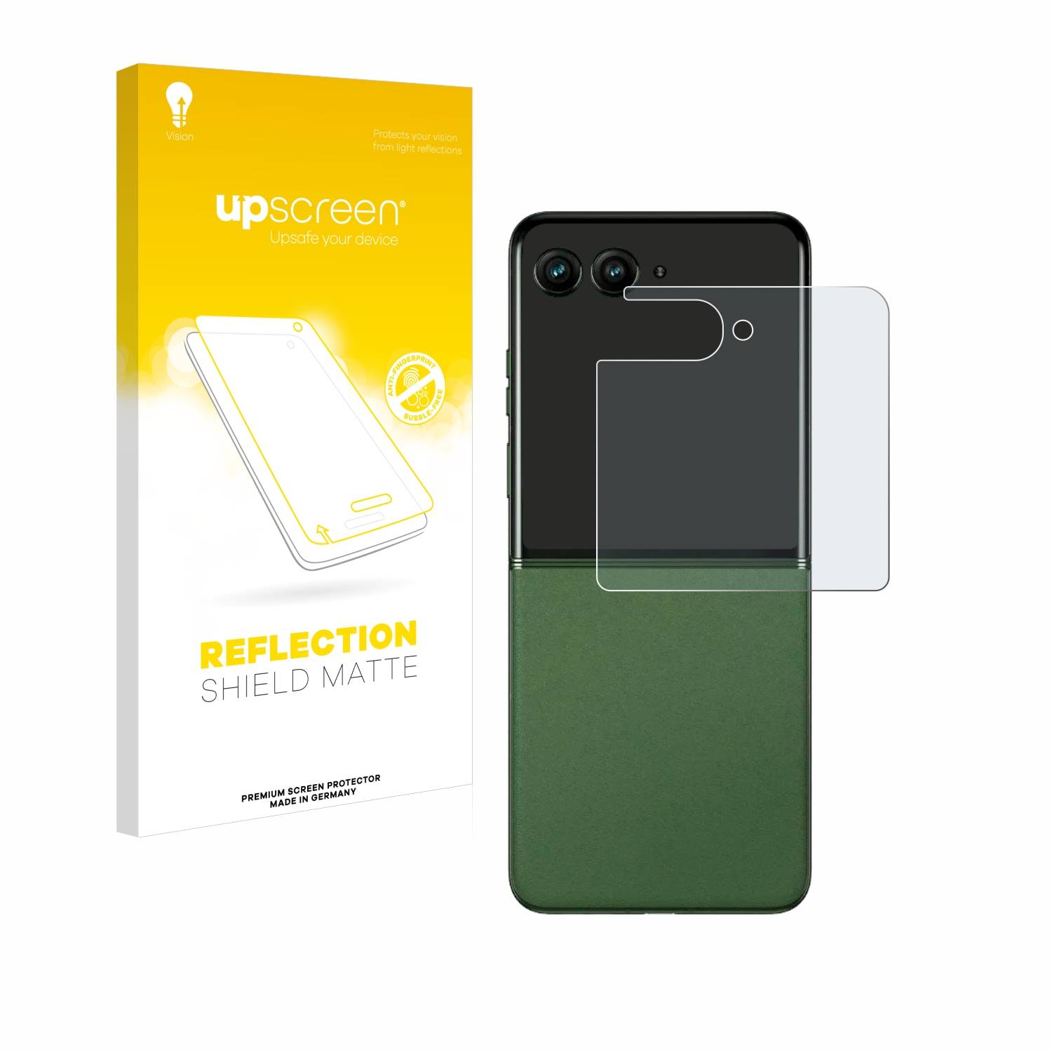 upscreen Reflection Shield Matt Schutzfolie für Motorola Razr 50 (Hinteres Display)