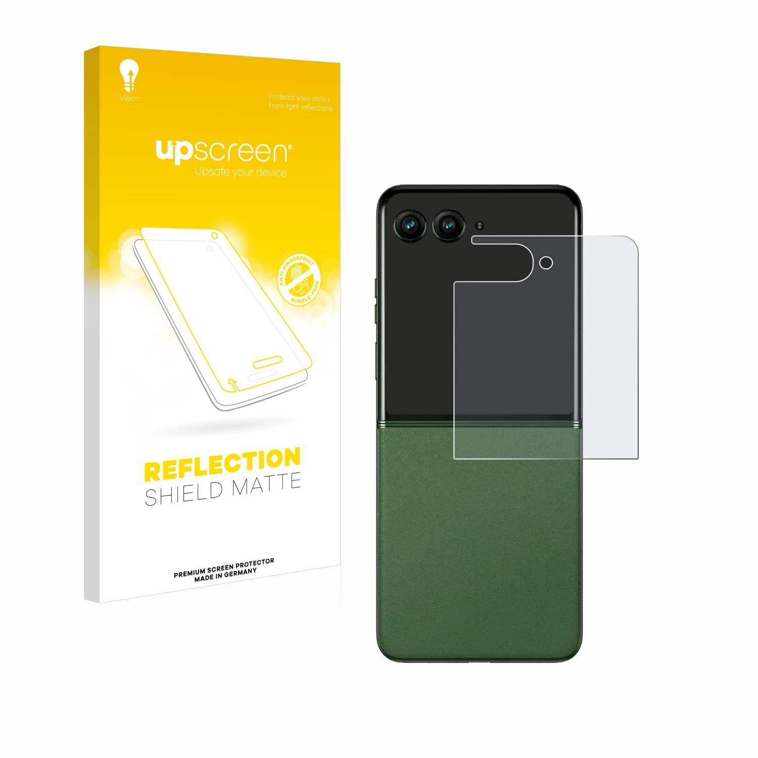 upscreen Reflection Shield Matt Schutzfolie für Motorola Razr 50 Ultra (Hinteres Display)