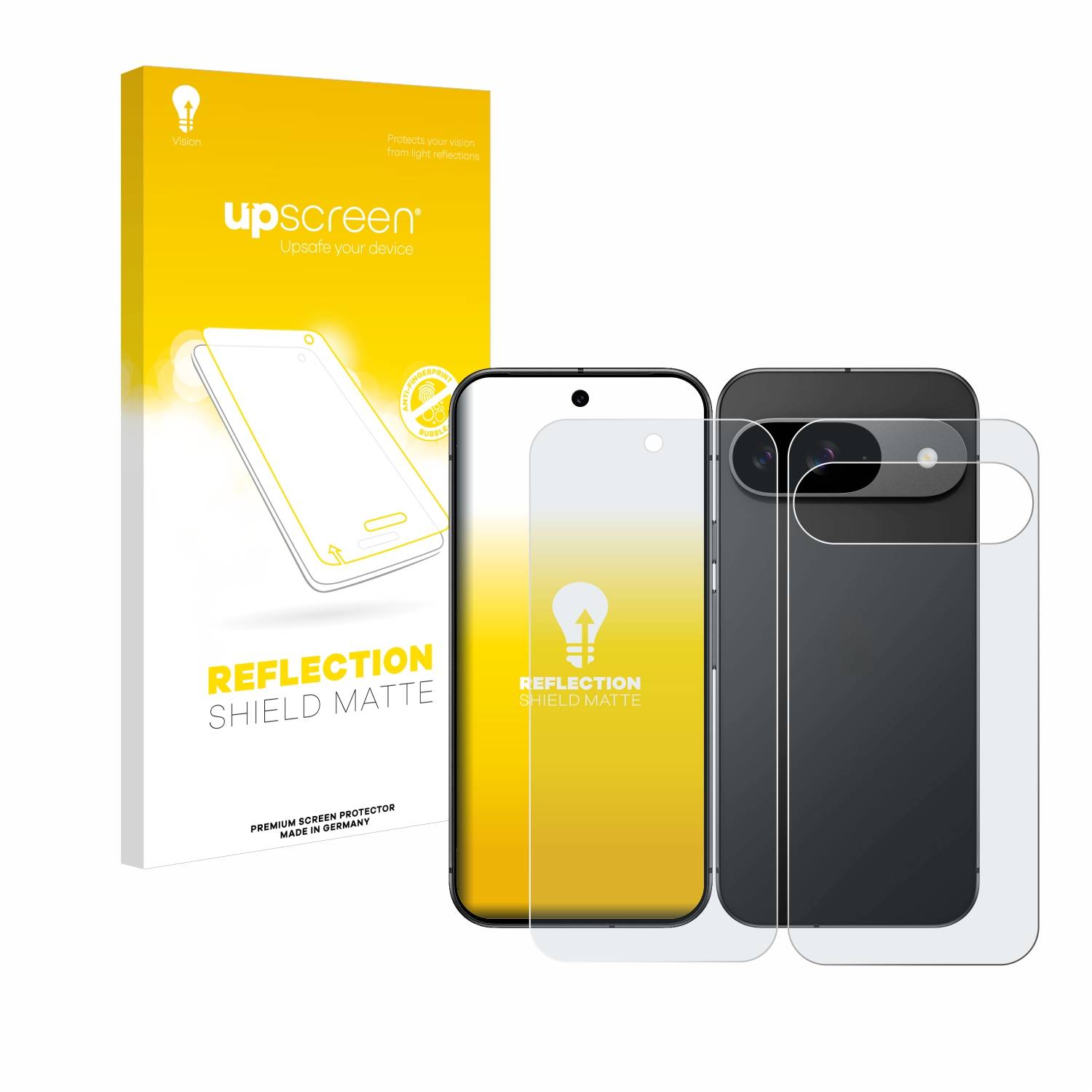 upscreen Reflection Shield Matt Schutzfolie für Google Pixel 9 (Display+Rückseite)