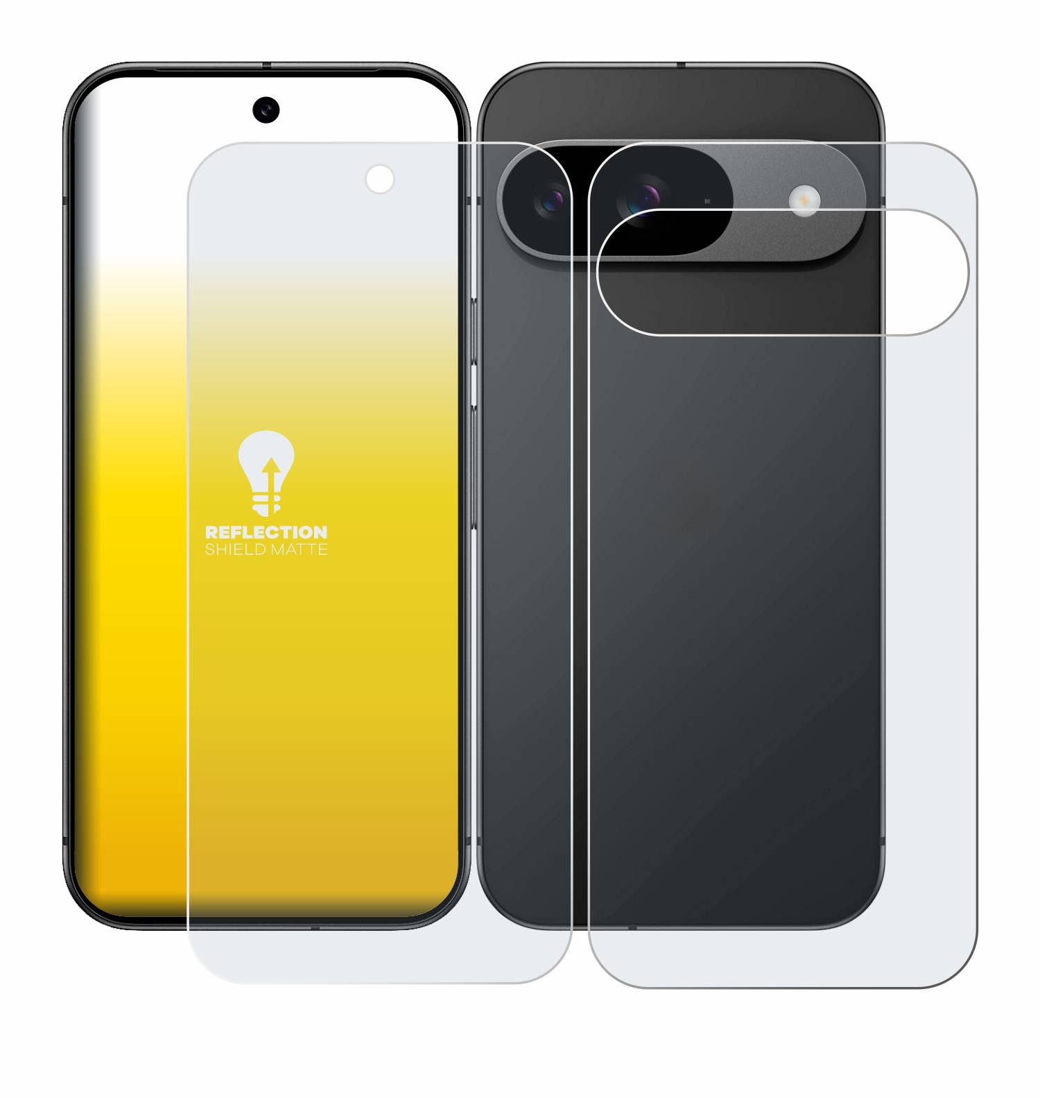 upscreen Reflection Shield Matt Schutzfolie für Google Pixel 9 (Display+Rückseite)
