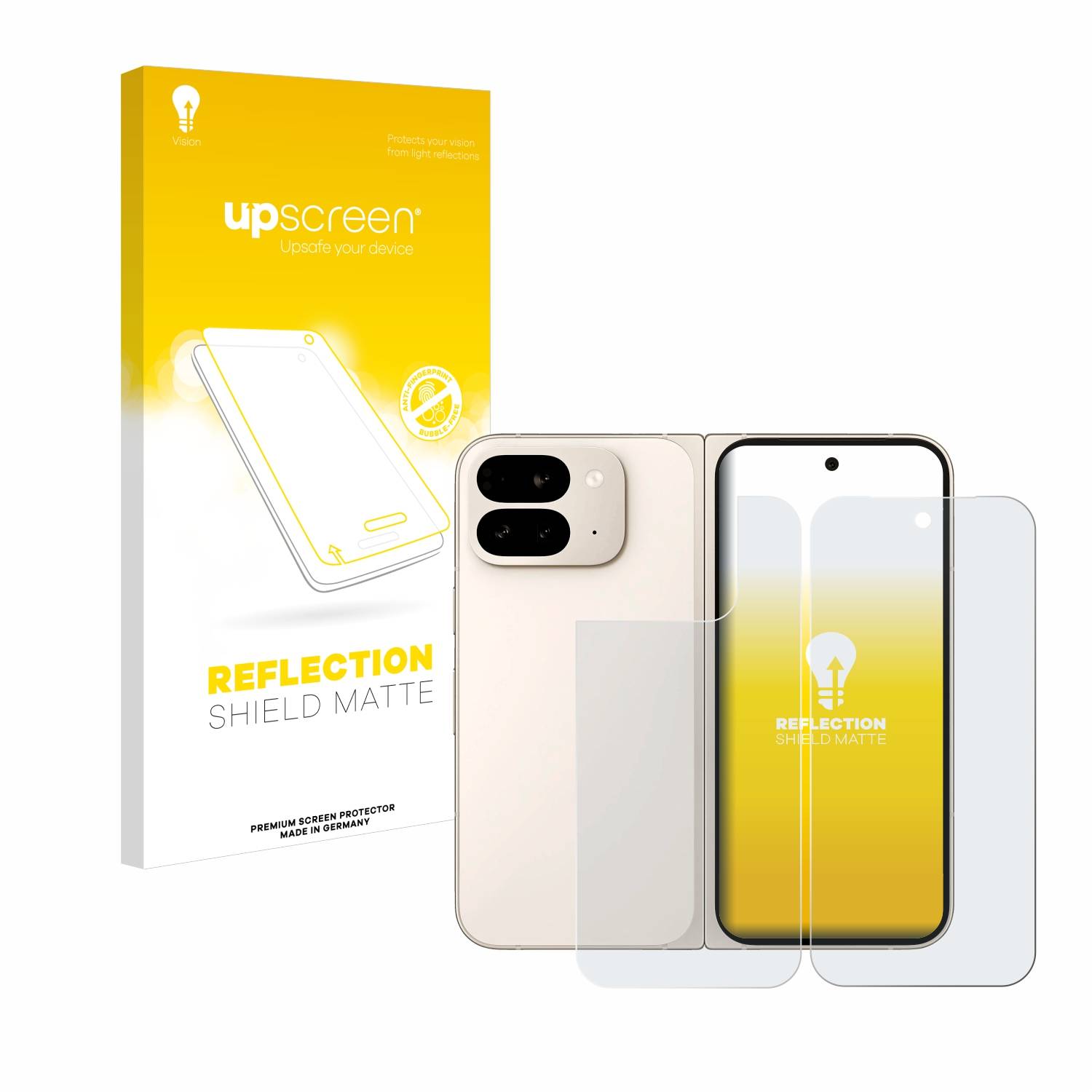 upscreen Reflection Shield Matt Schutzfolie für Google Pixel 9 Pro Fold (Display+Rückseite)