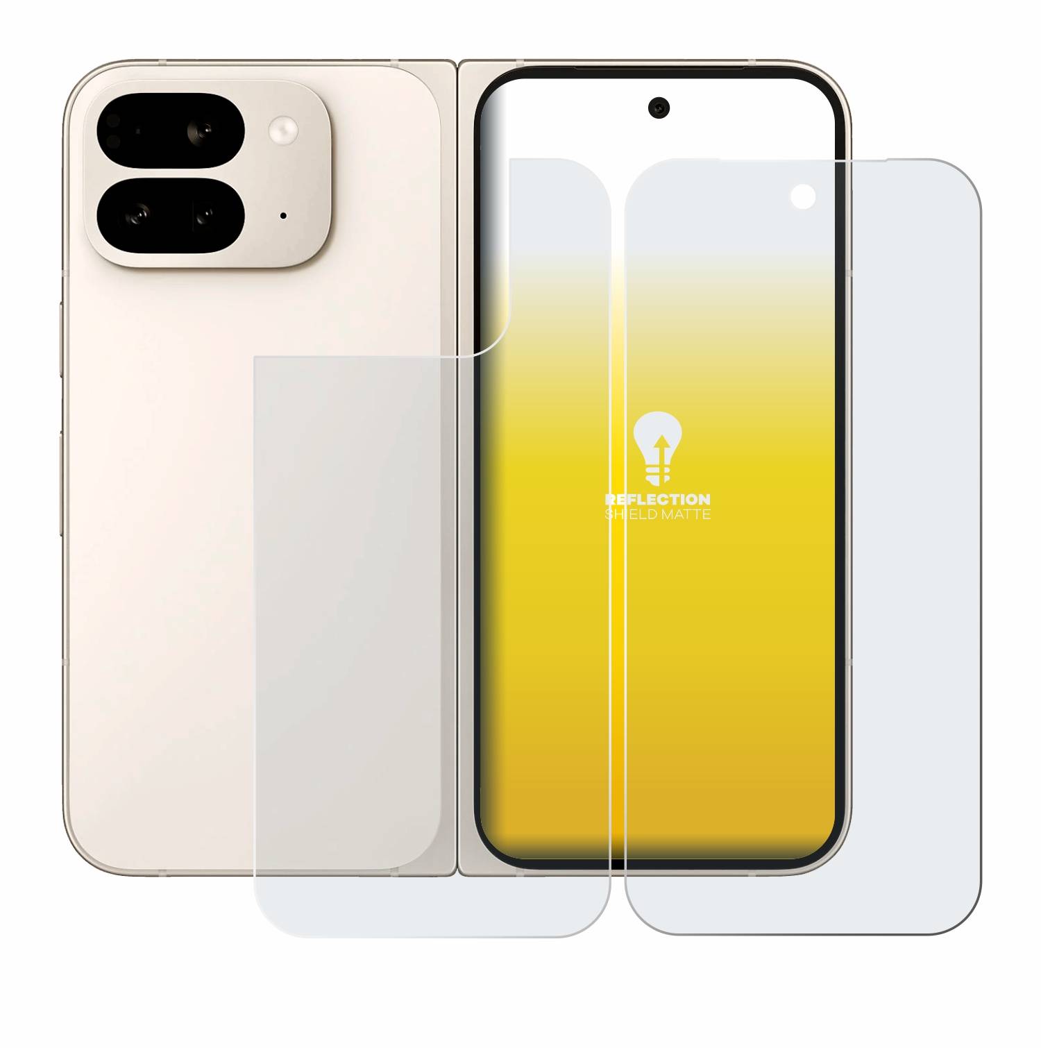 upscreen Reflection Shield Matt Schutzfolie für Google Pixel 9 Pro Fold (Display+Rückseite)