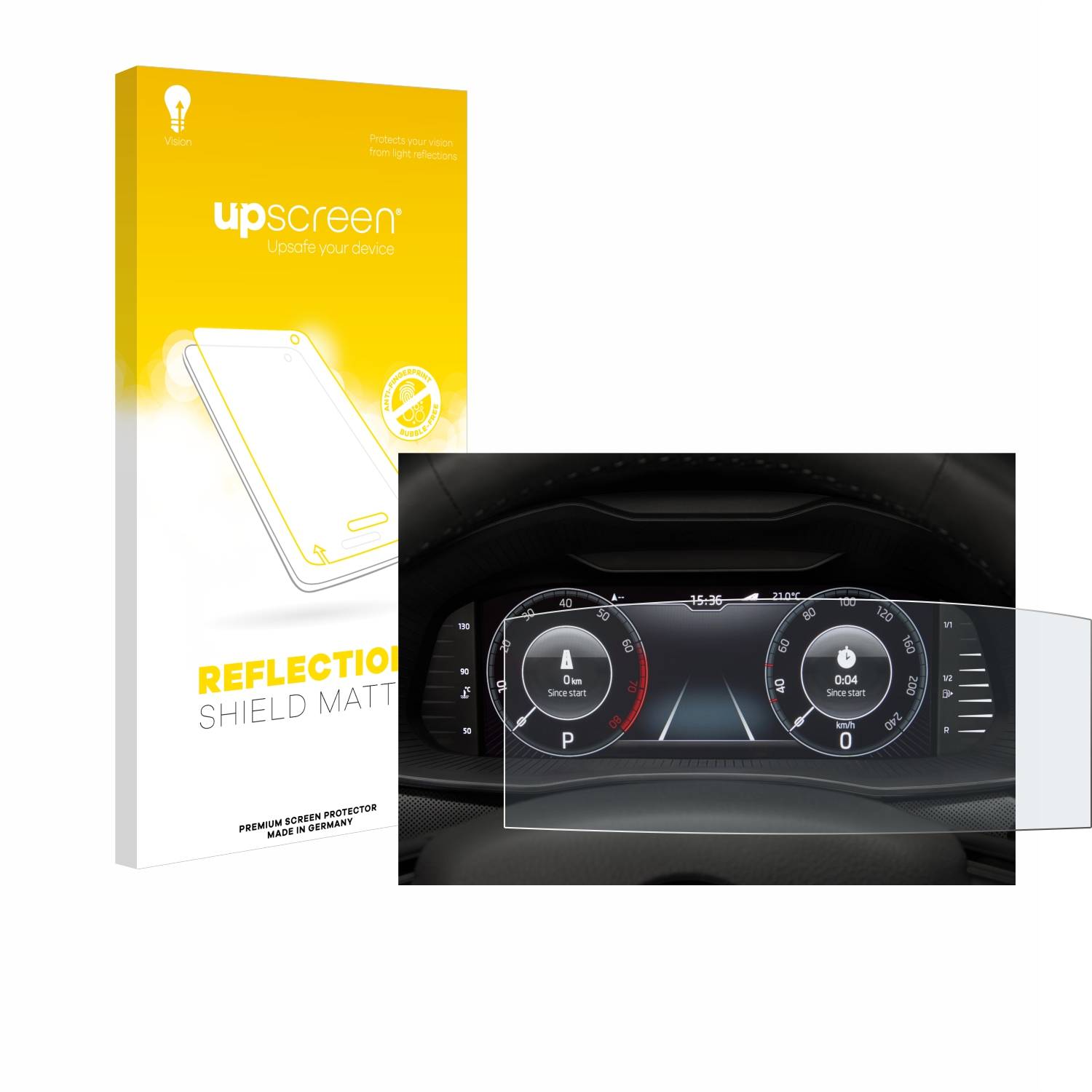 upscreen Reflection Shield Matt Schutzfolie für Skoda Virtual Cockpit 10.25